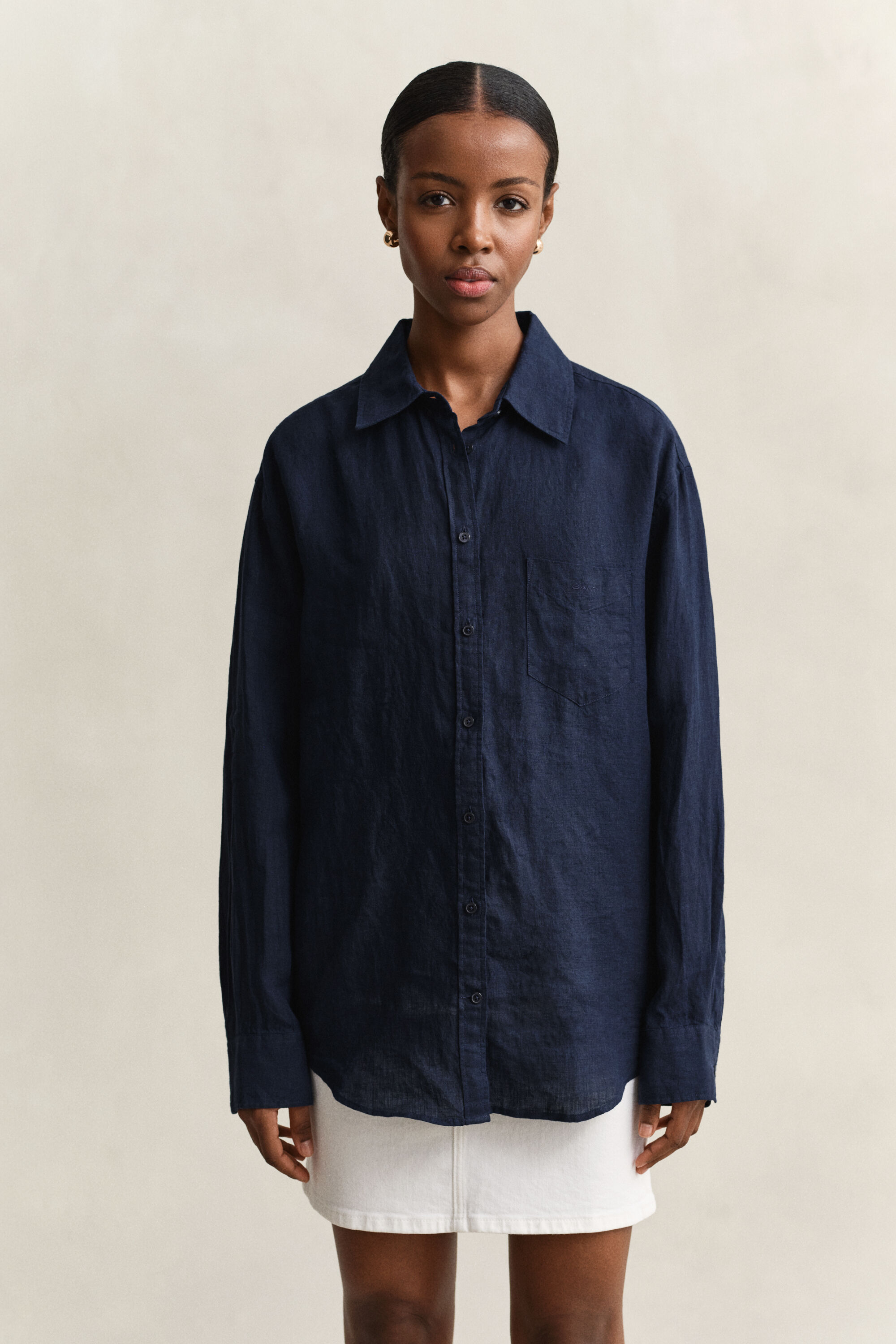 Relaxed Fit Leinen Bluse