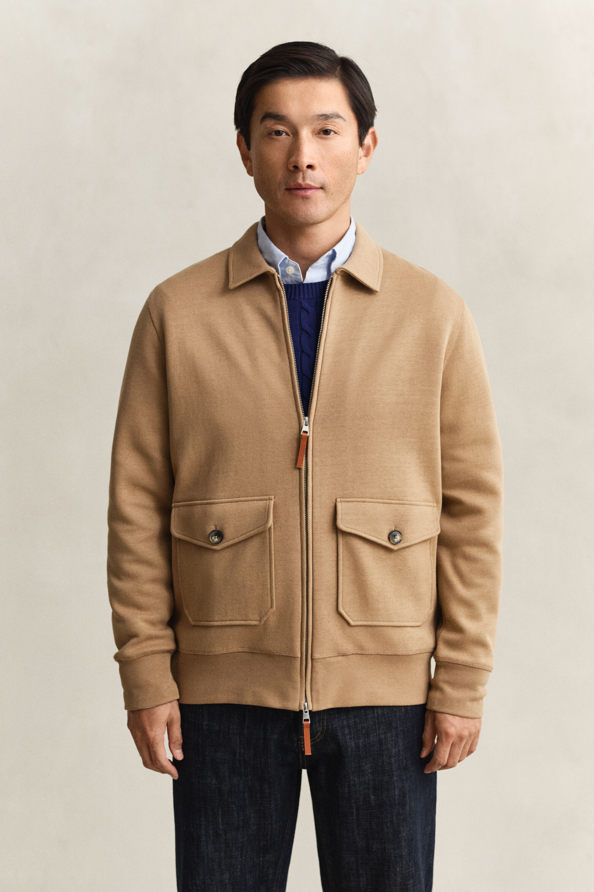 Sweatjacke mit Reißverschluss aus Romanit