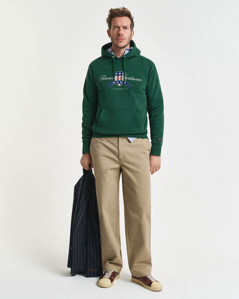 Relaxed Fit Chinohose aus Baumwolltwill