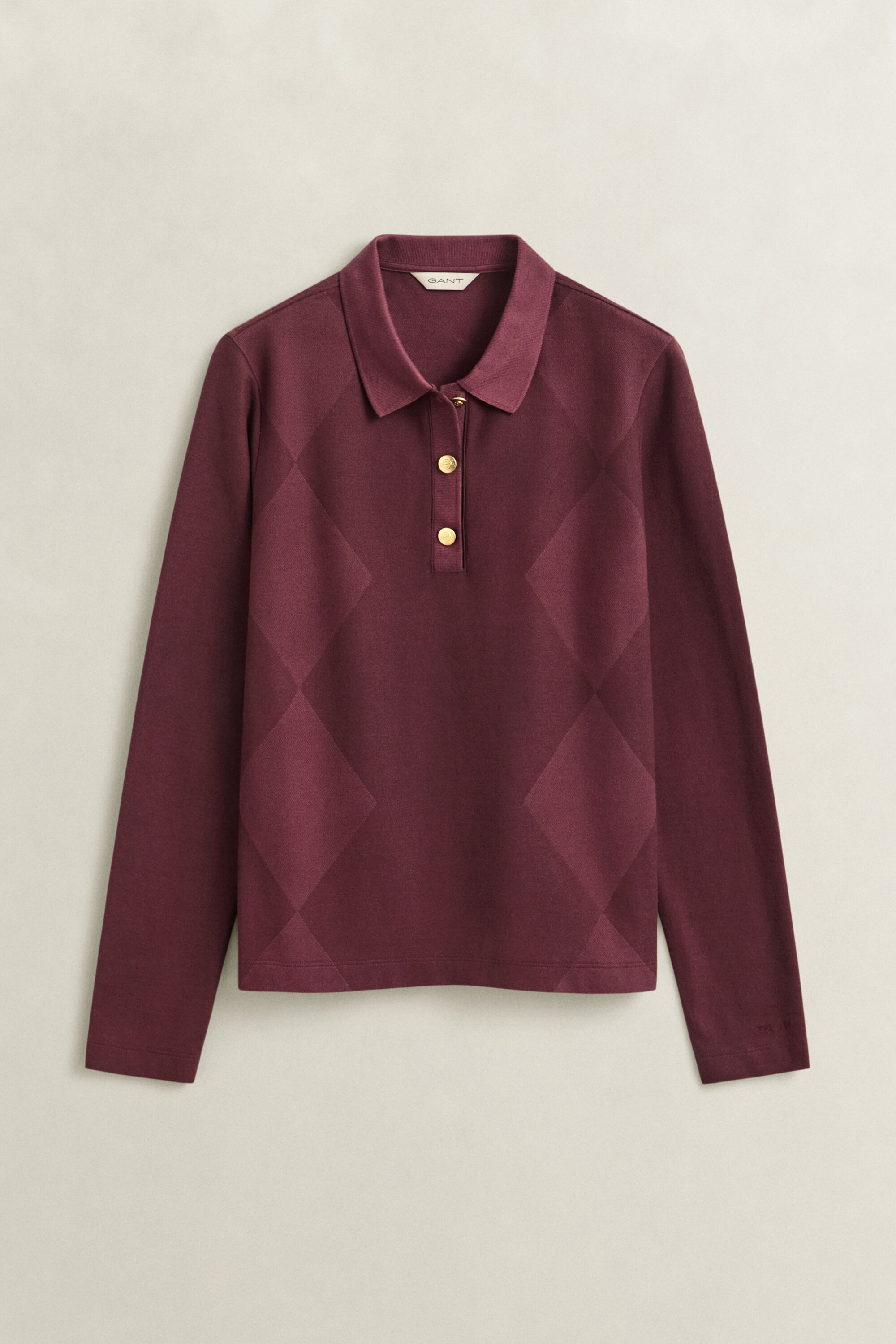 Argyle Langarm-Poloshirt