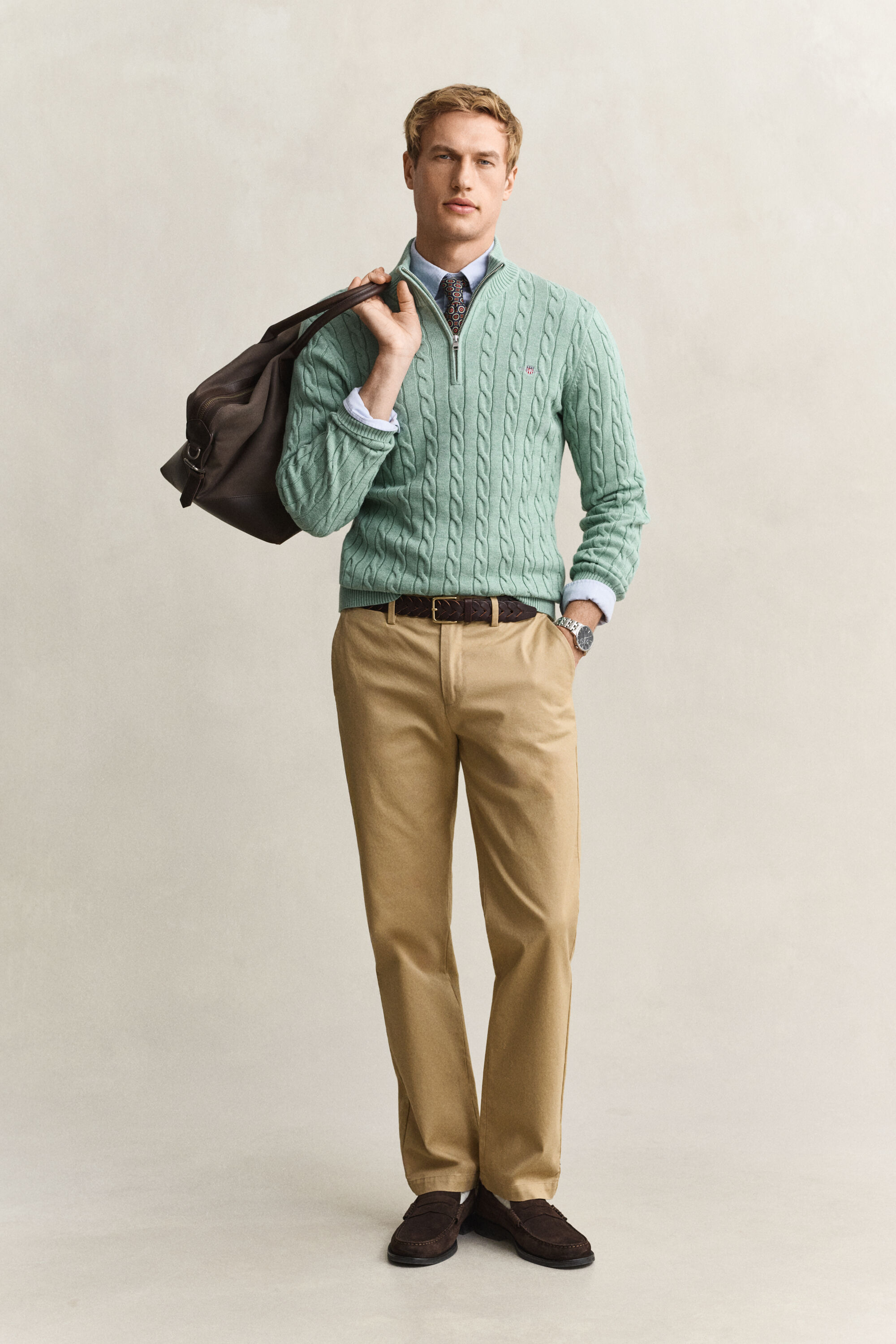 Zopfstrick Troyer aus Baumwolle