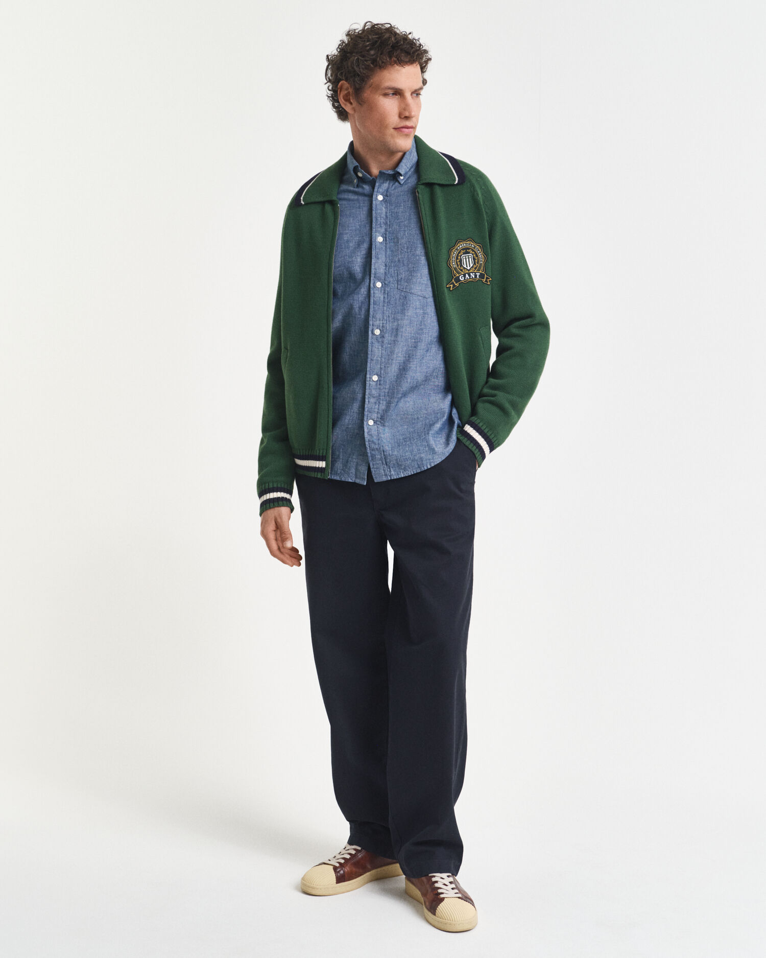 Regular Fit Indigo Chambray Hemd