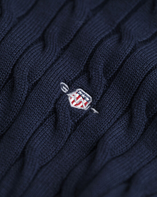 Teens Shield Zopfstrick Rundhalspullover aus Baumwolle