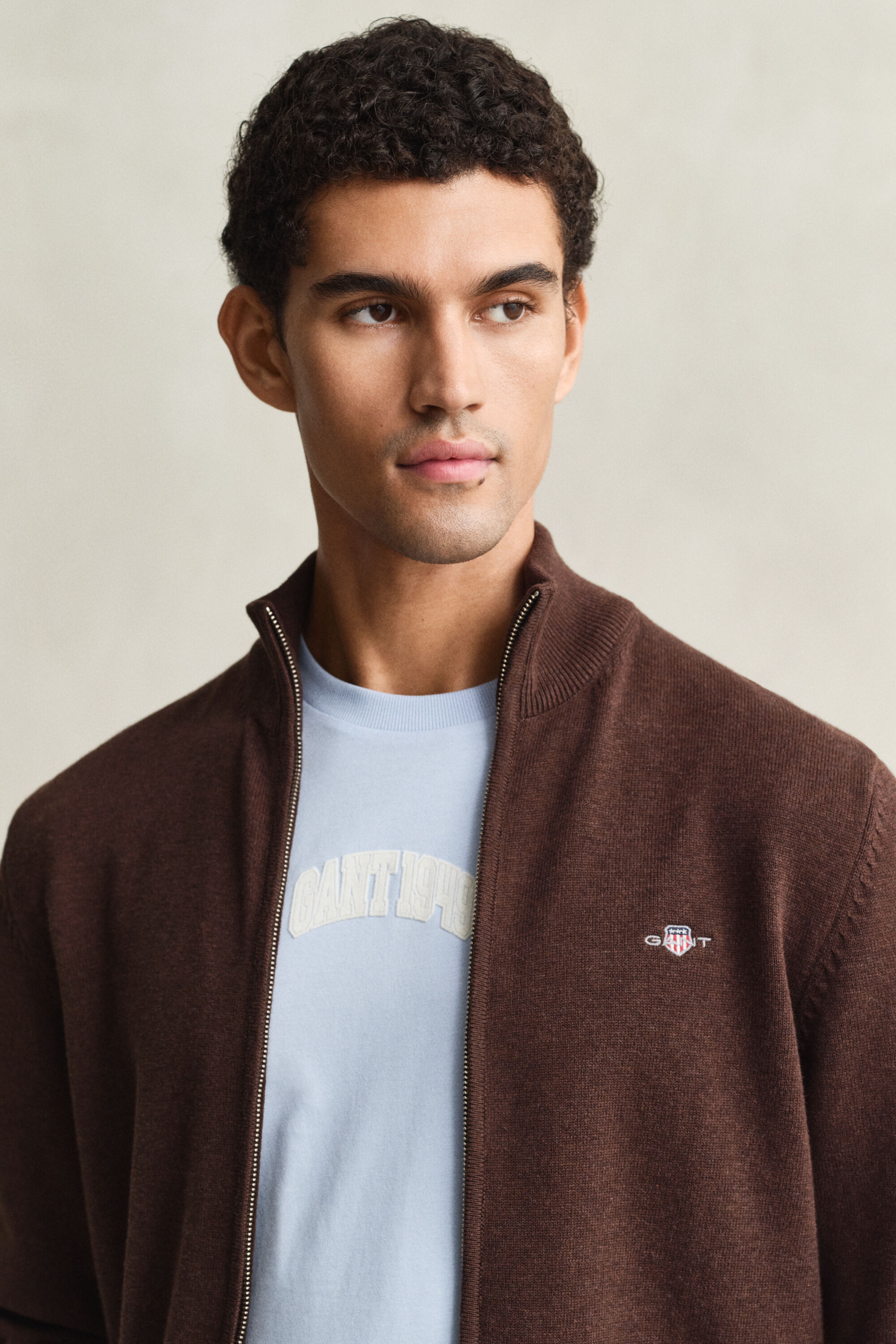 Casual Cotton Strickjacke mit Reißverschluss