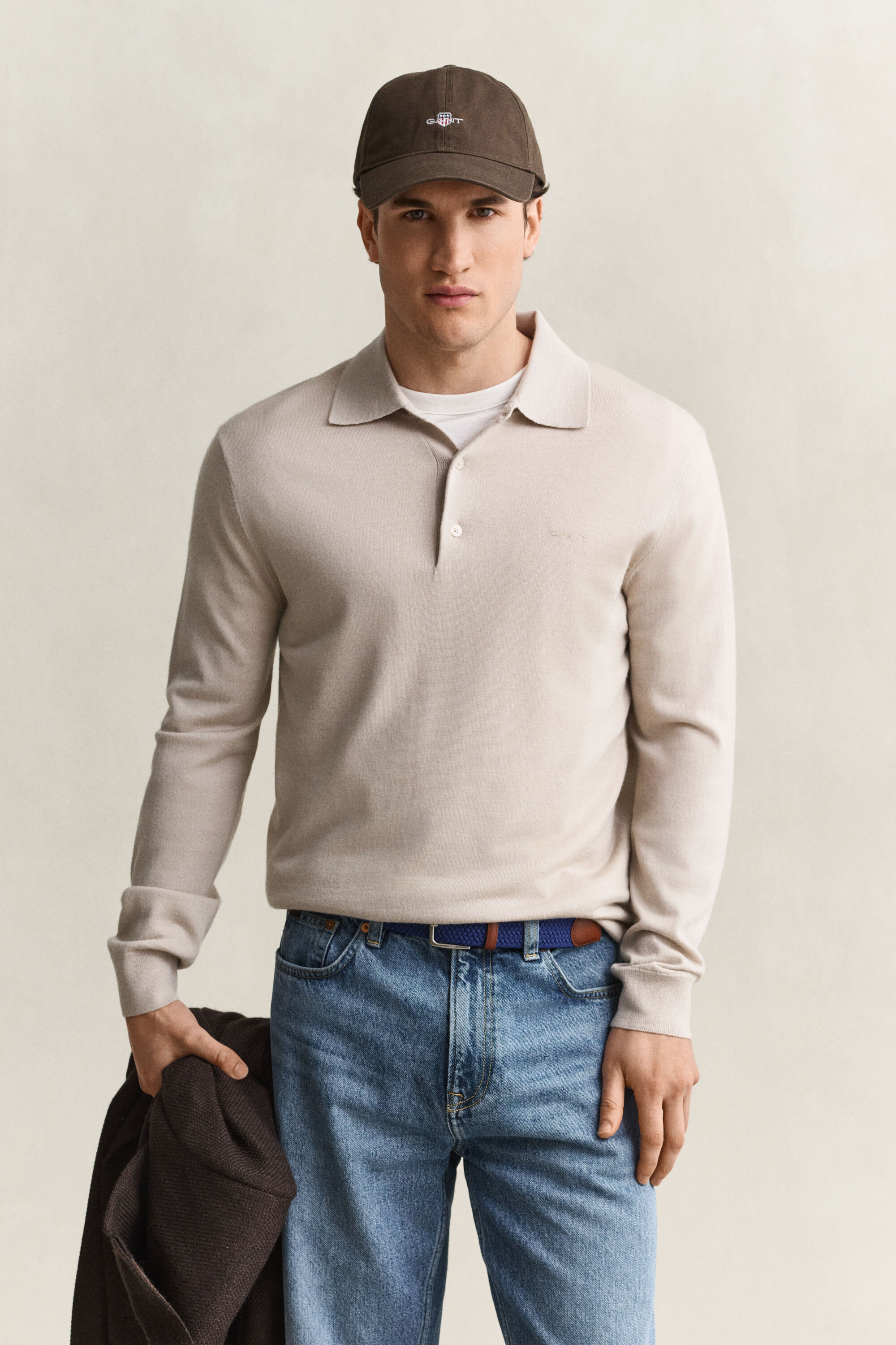 Polopullover aus extrafeiner Merinowolle