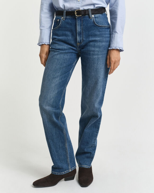 Stretch-Jeans mit geradem Bein