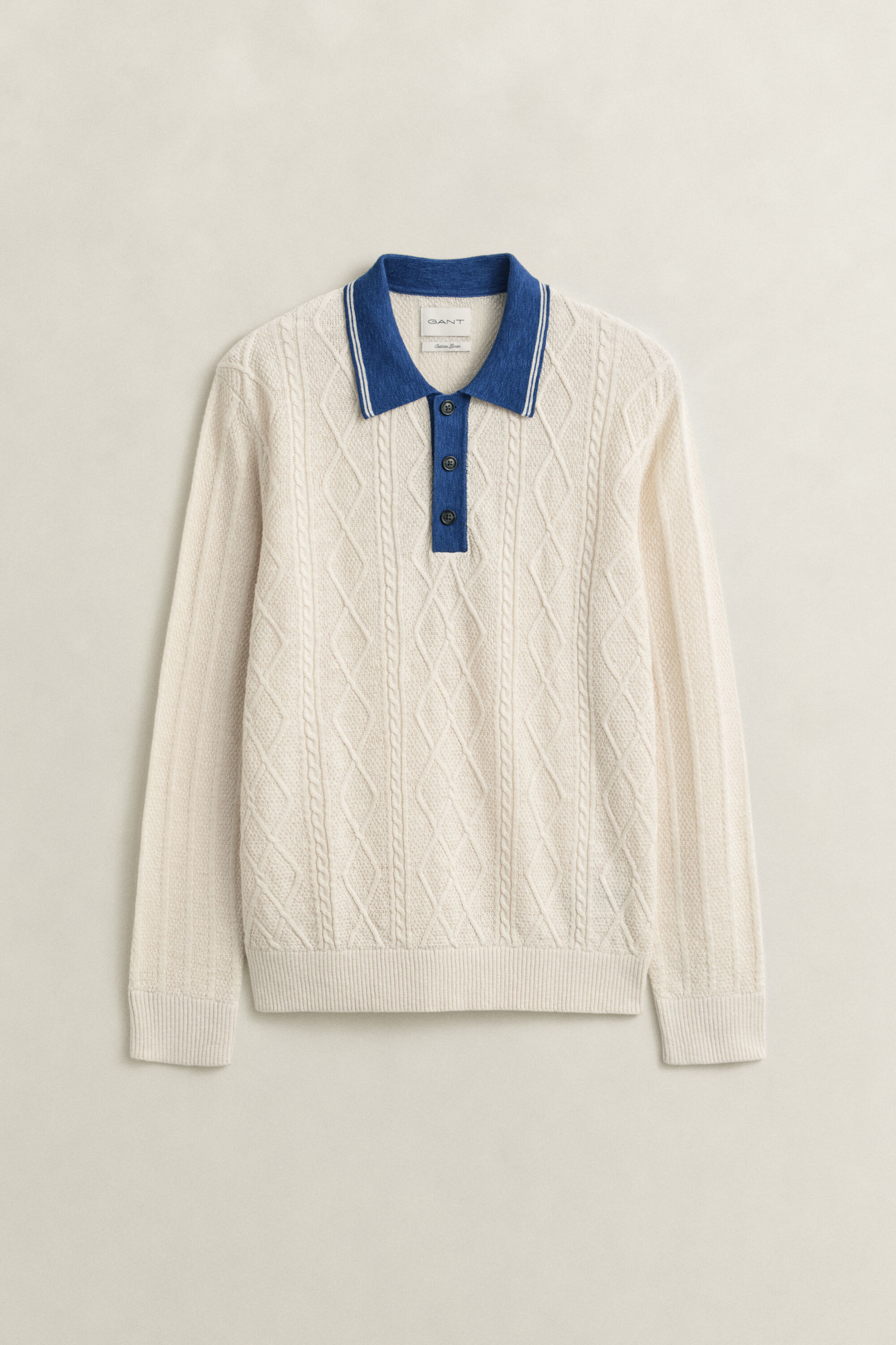 Zopfstrick Polopullover