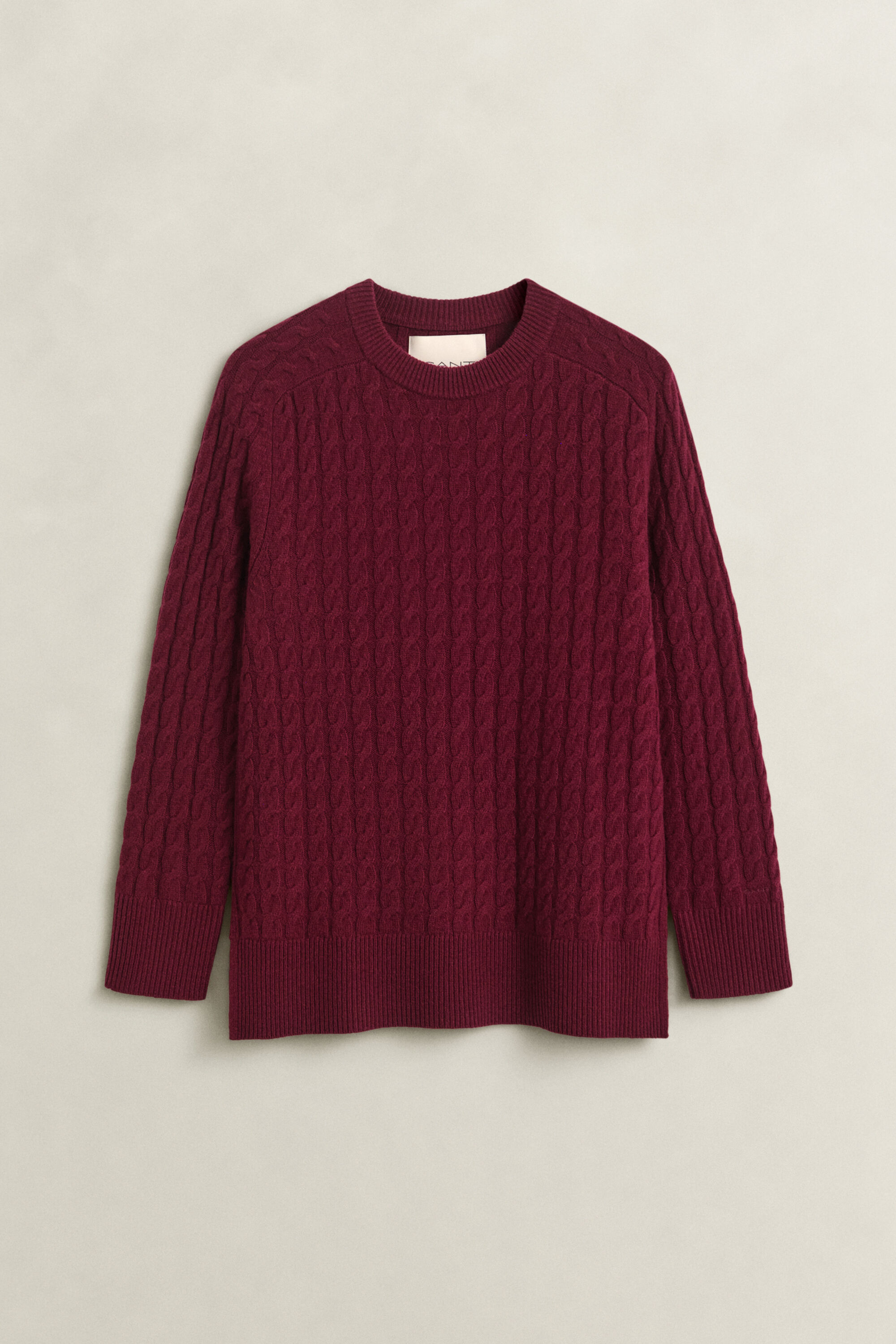 Zopfstrickpullover aus Woll-Kaschmir-Mix
