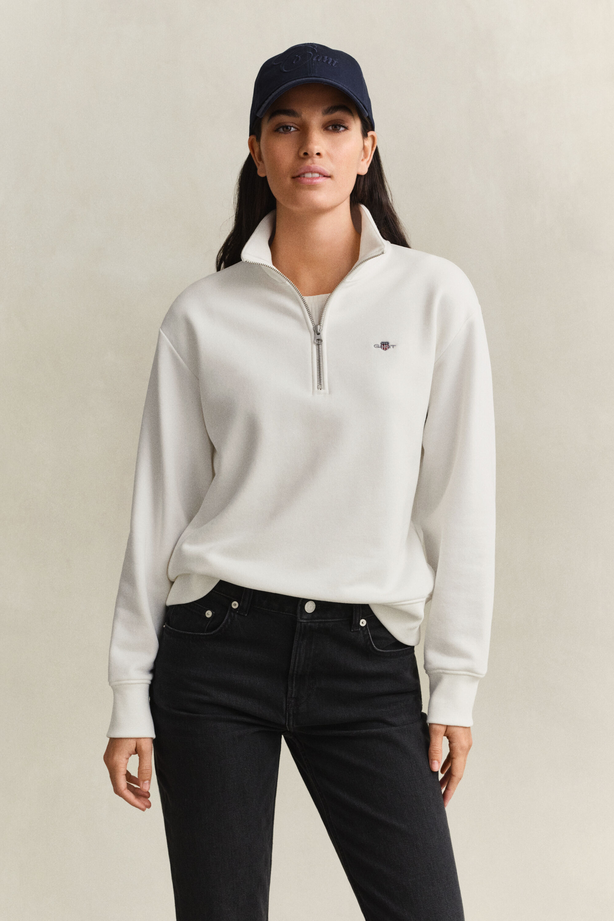 Shield Sweatshirt mit Reißverschlusskragen