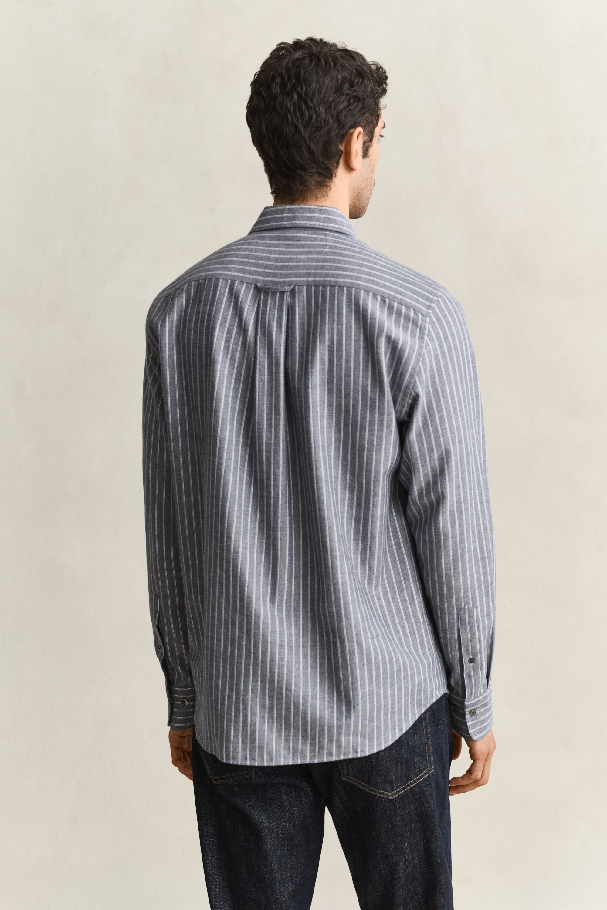 Gestreiftes Flanellhemd aus Melange-Garn