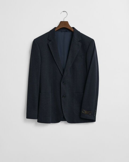 Slim Fit Two-Toned Sakko aus Jersey-Piqu&eacute;