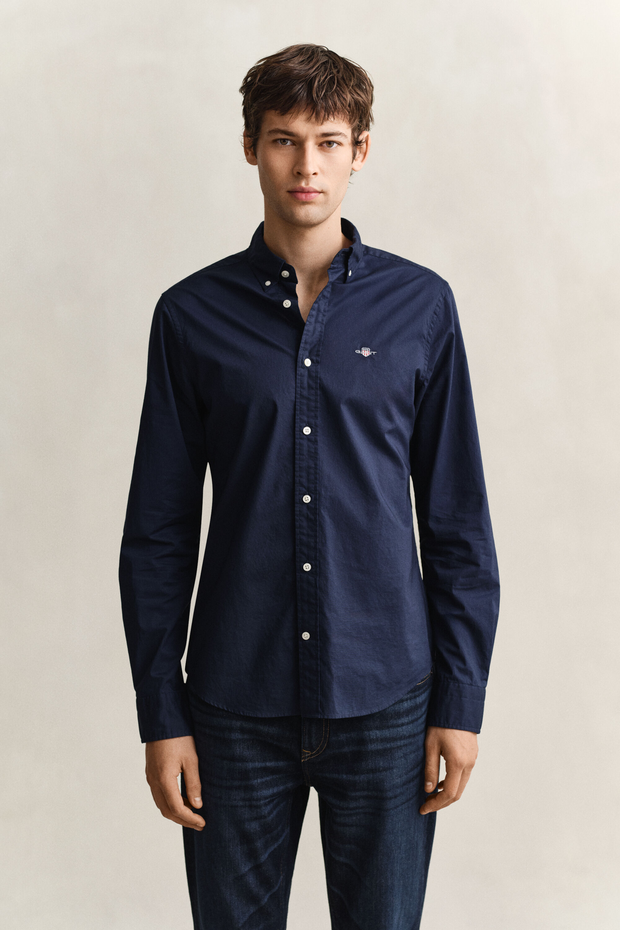 Slim Fit Classic Popeline Hemd