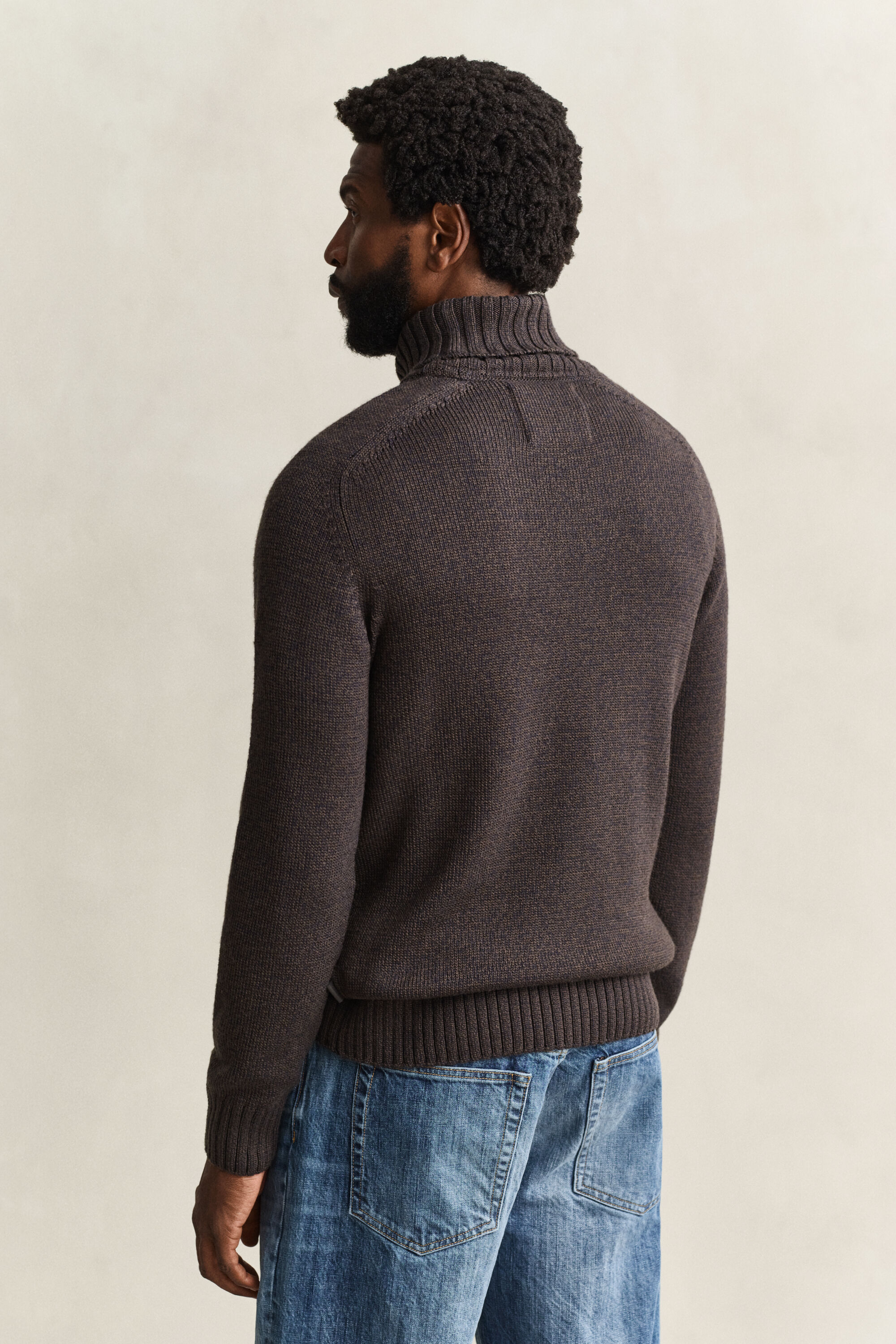 Rollkragenpullover aus Mouliné-Wollgemisch
