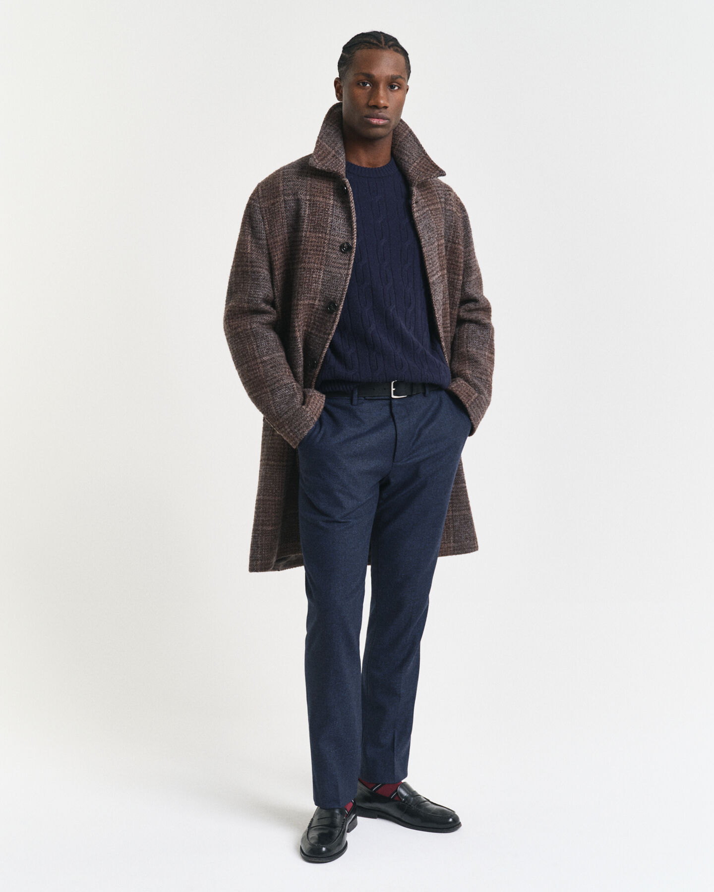 Lambswool Zopfstrick Rundhalspullover