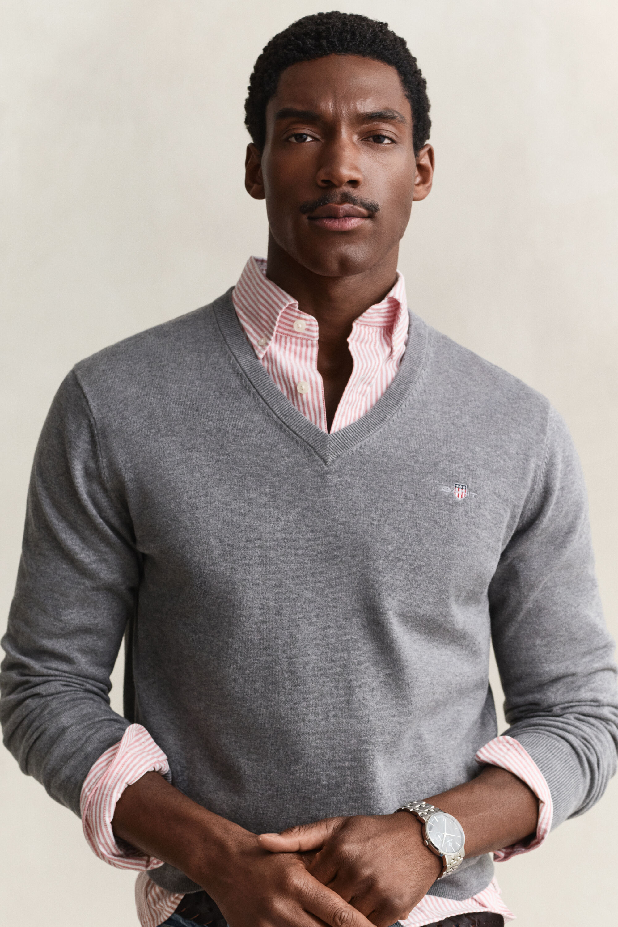 V-Neck Pullover aus Baumwolle