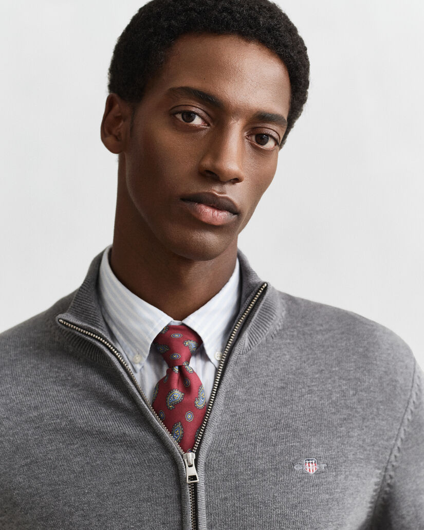 Casual Cotton Strickjacke mit Rei&szlig;verschluss