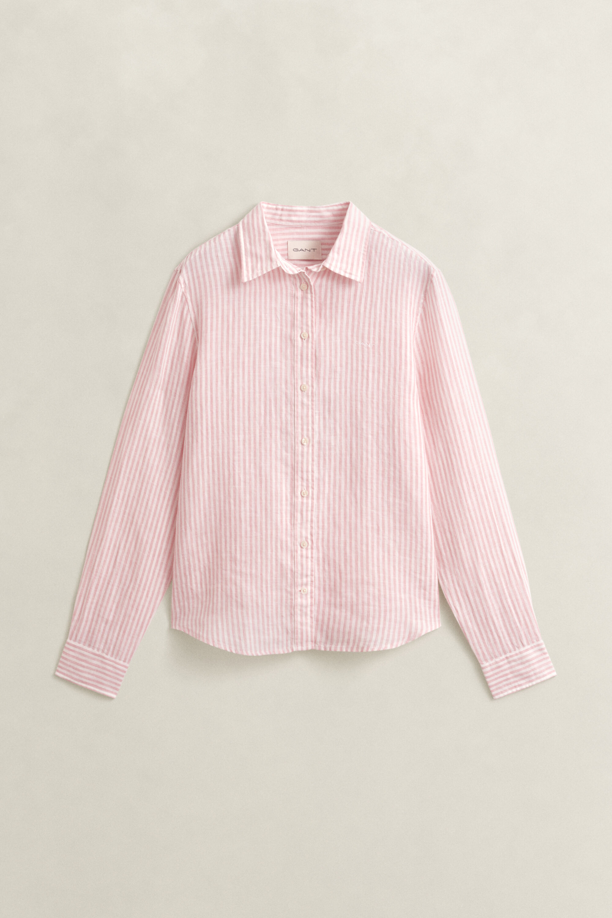 Regular Fit Leinen Bluse mit Streifen