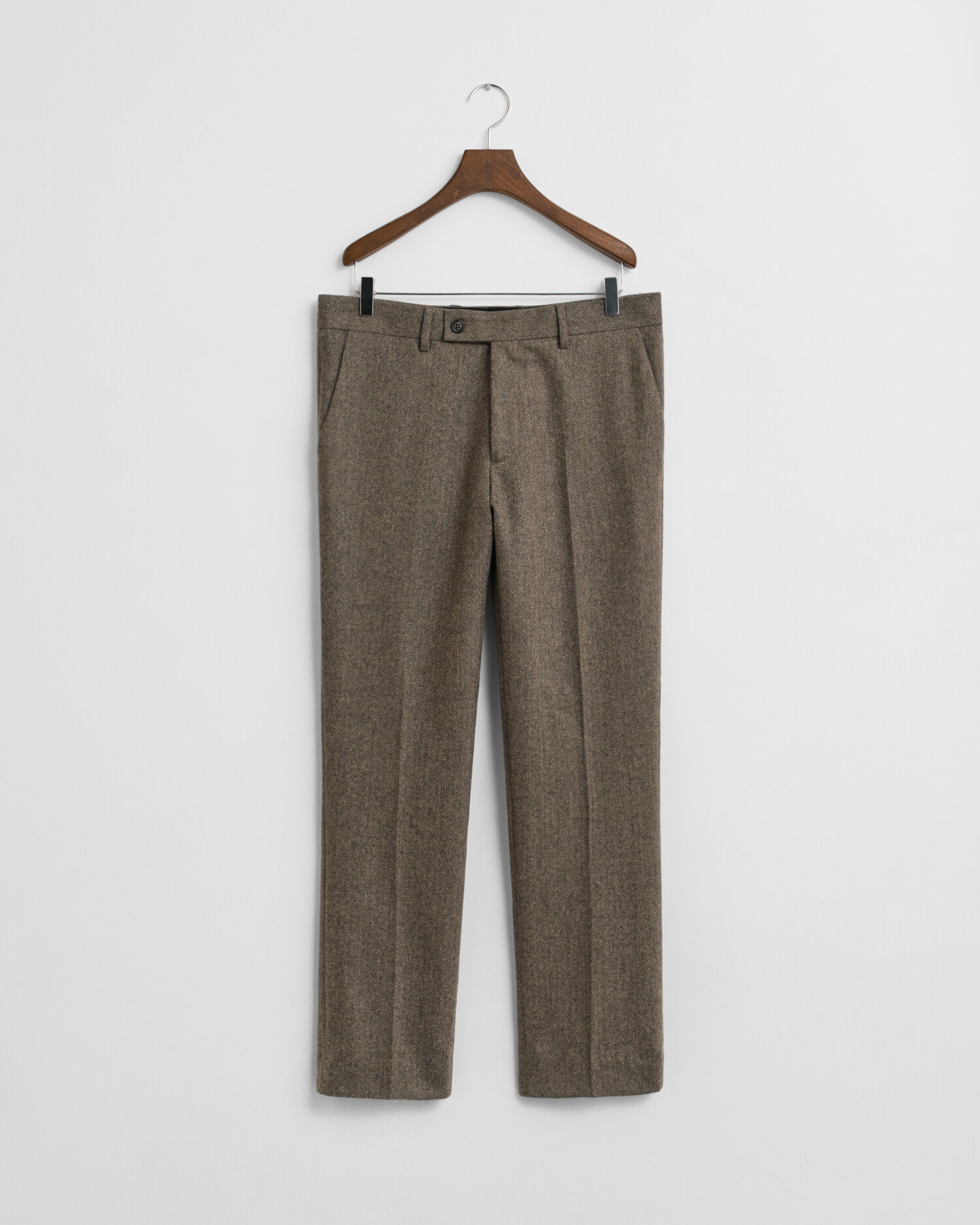 Slim Fit Herringbone Anzughose aus Flanell