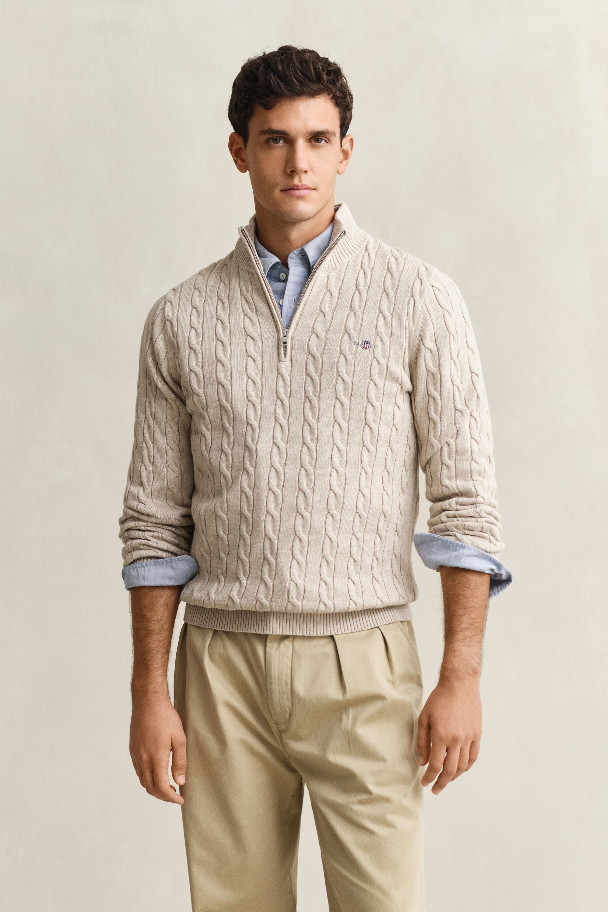 Zopfstrick Troyer aus Baumwolle