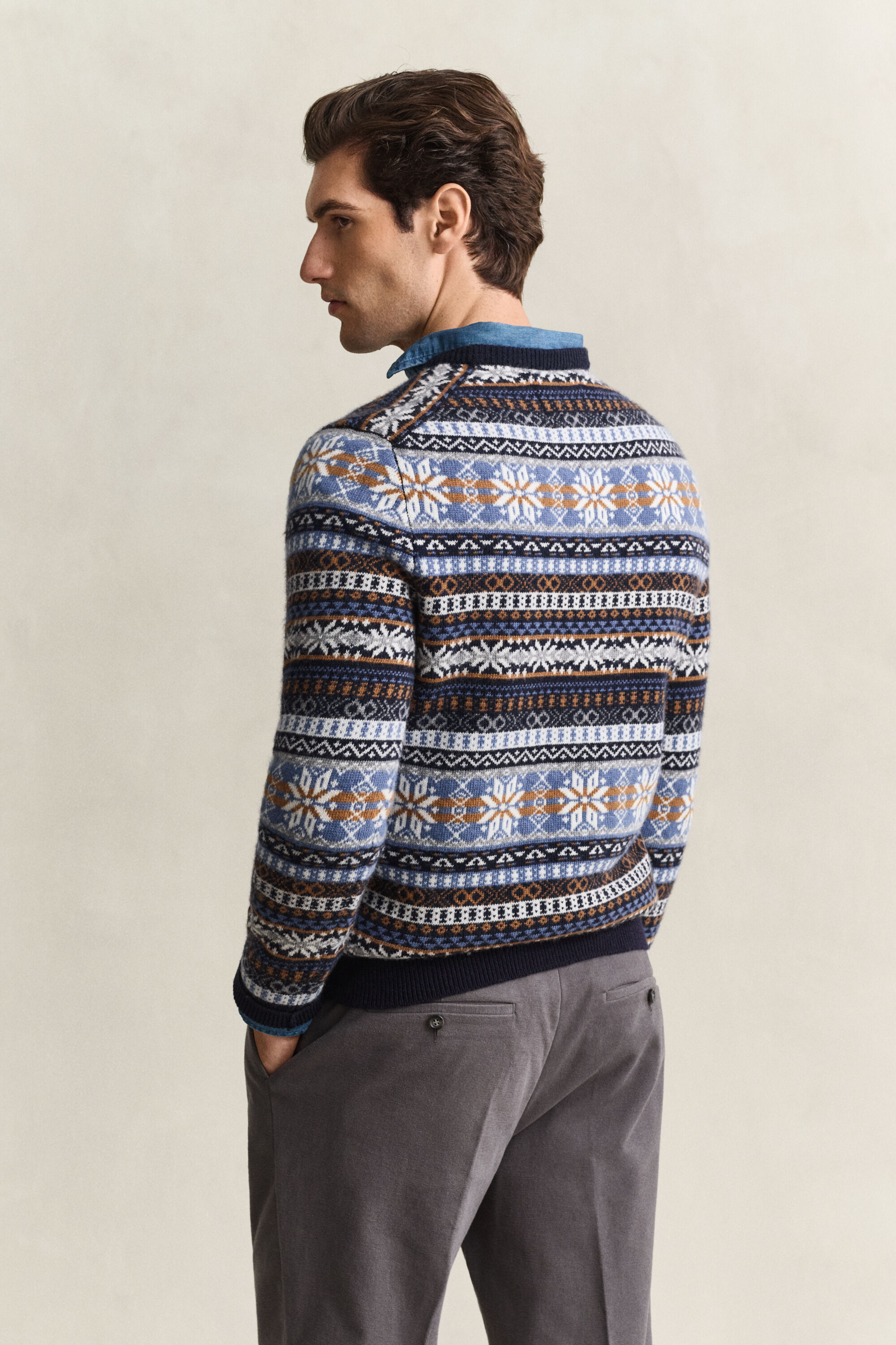 Fair Isle Rundhalspullover