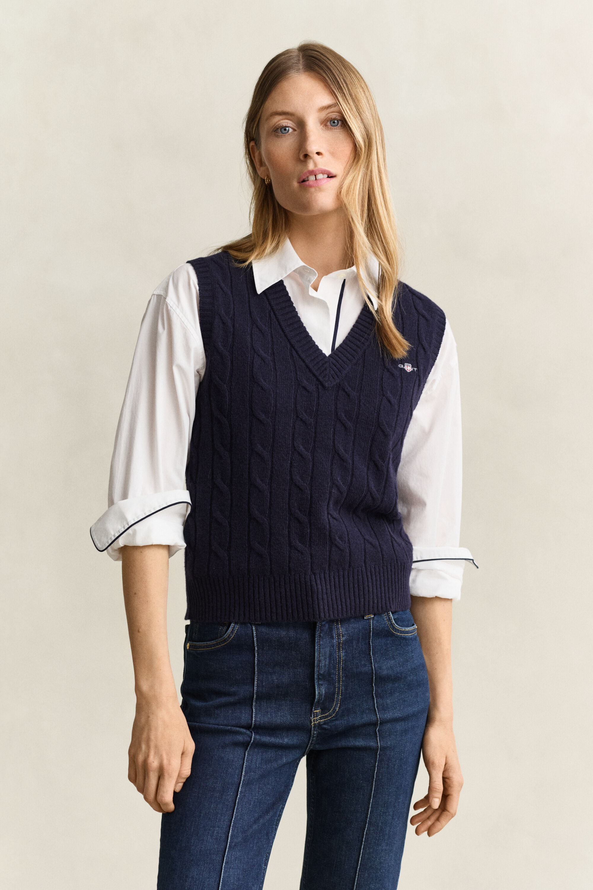 Zopfstrick Pullunder aus Lambswool