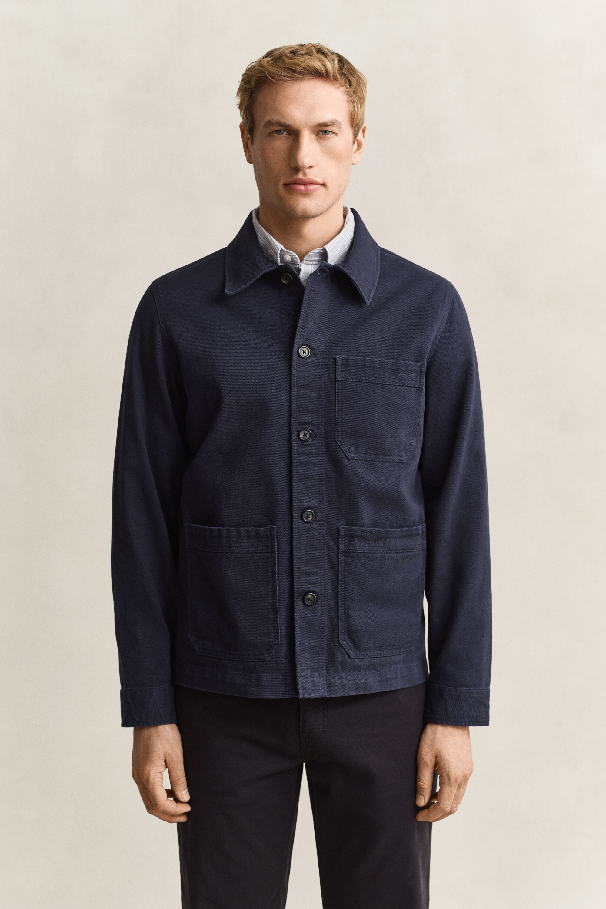 Hemdjacke aus gebürstetem Twill