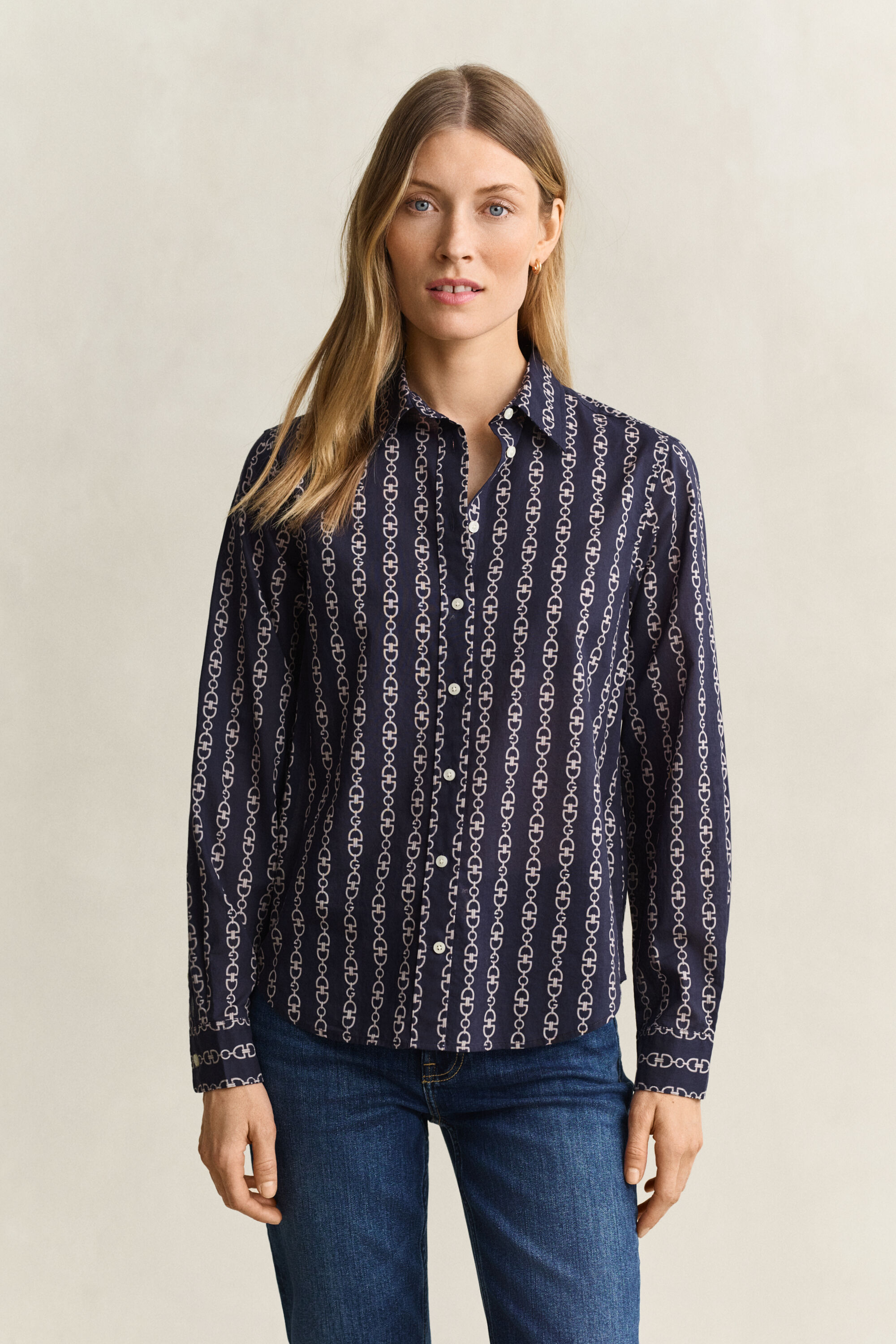 Bedruckte Bluse aus Baumwoll-Voile