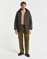 Zopfstrick Rundhalspullover aus Baumwolle