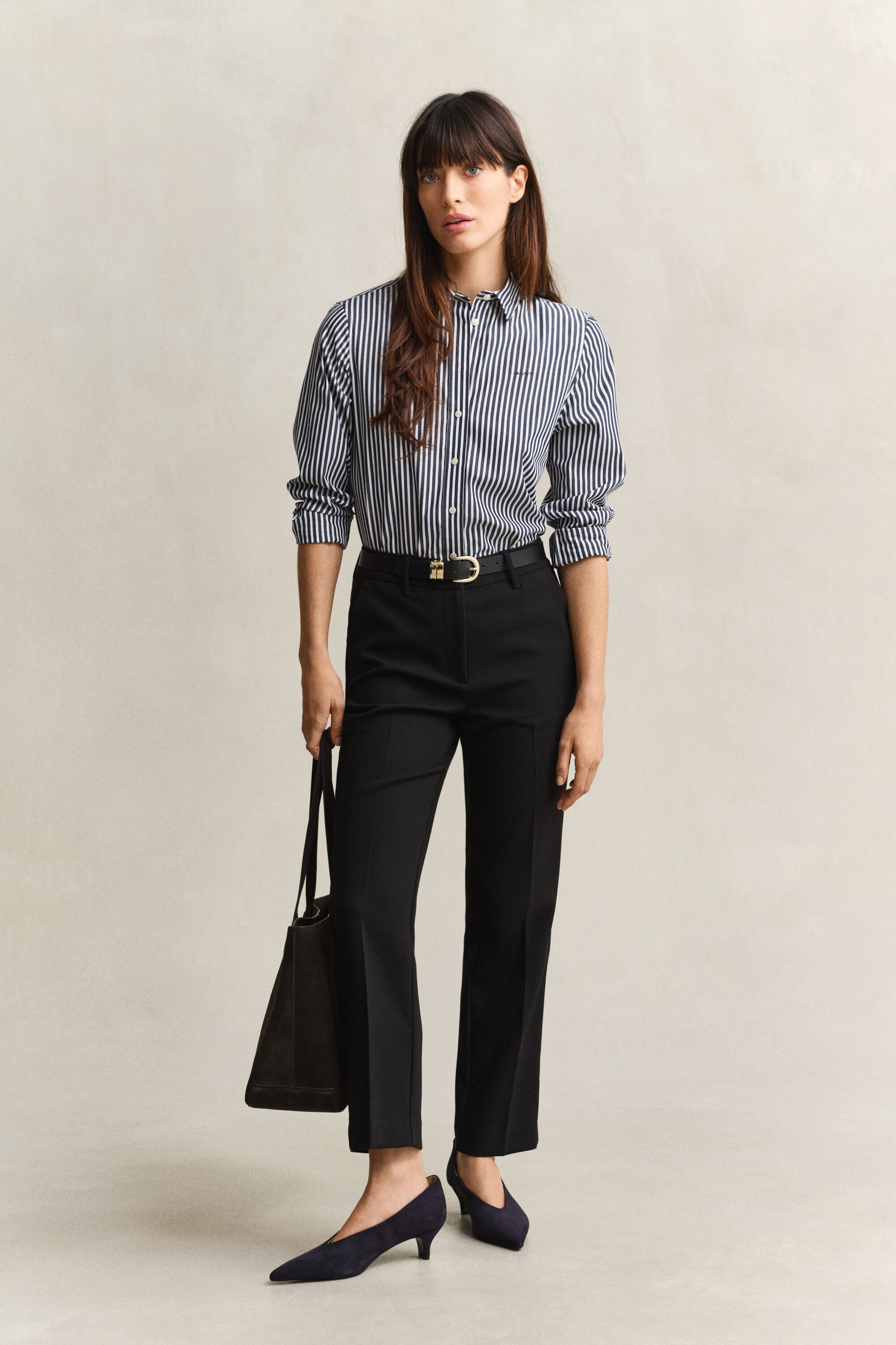 Popeline-Bluse im Regular Fit mit Streifen