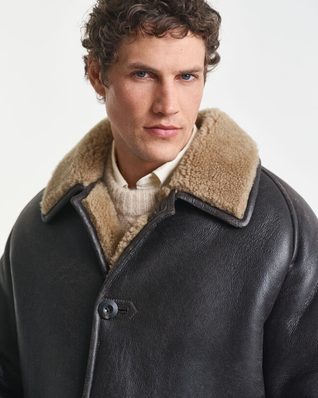 Shearling-Lederjacke
