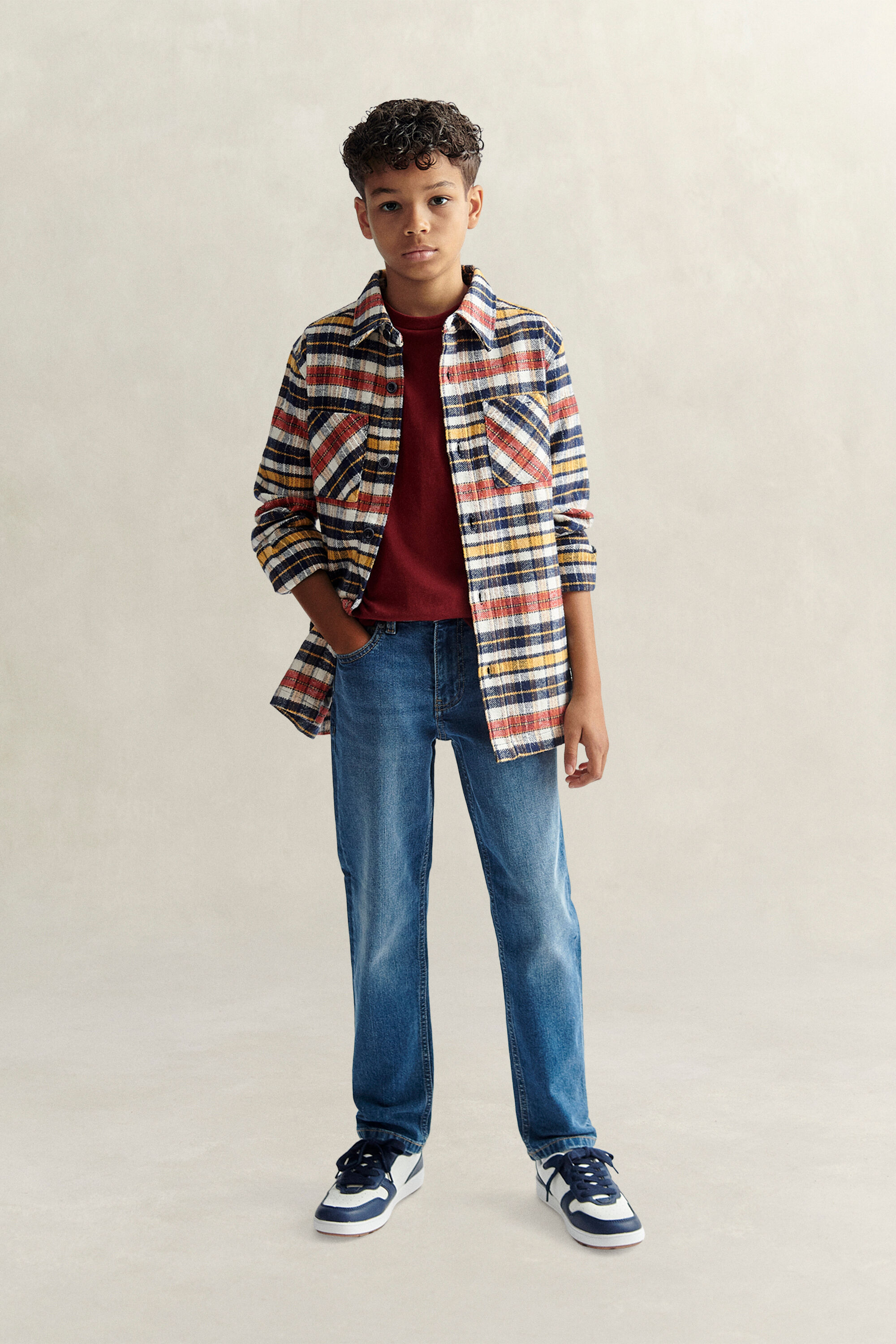 Teen Boys Hemdjacke mit Karomuster