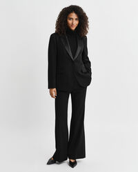 Regular Fit Tuxedo Blazer aus Wollmischung