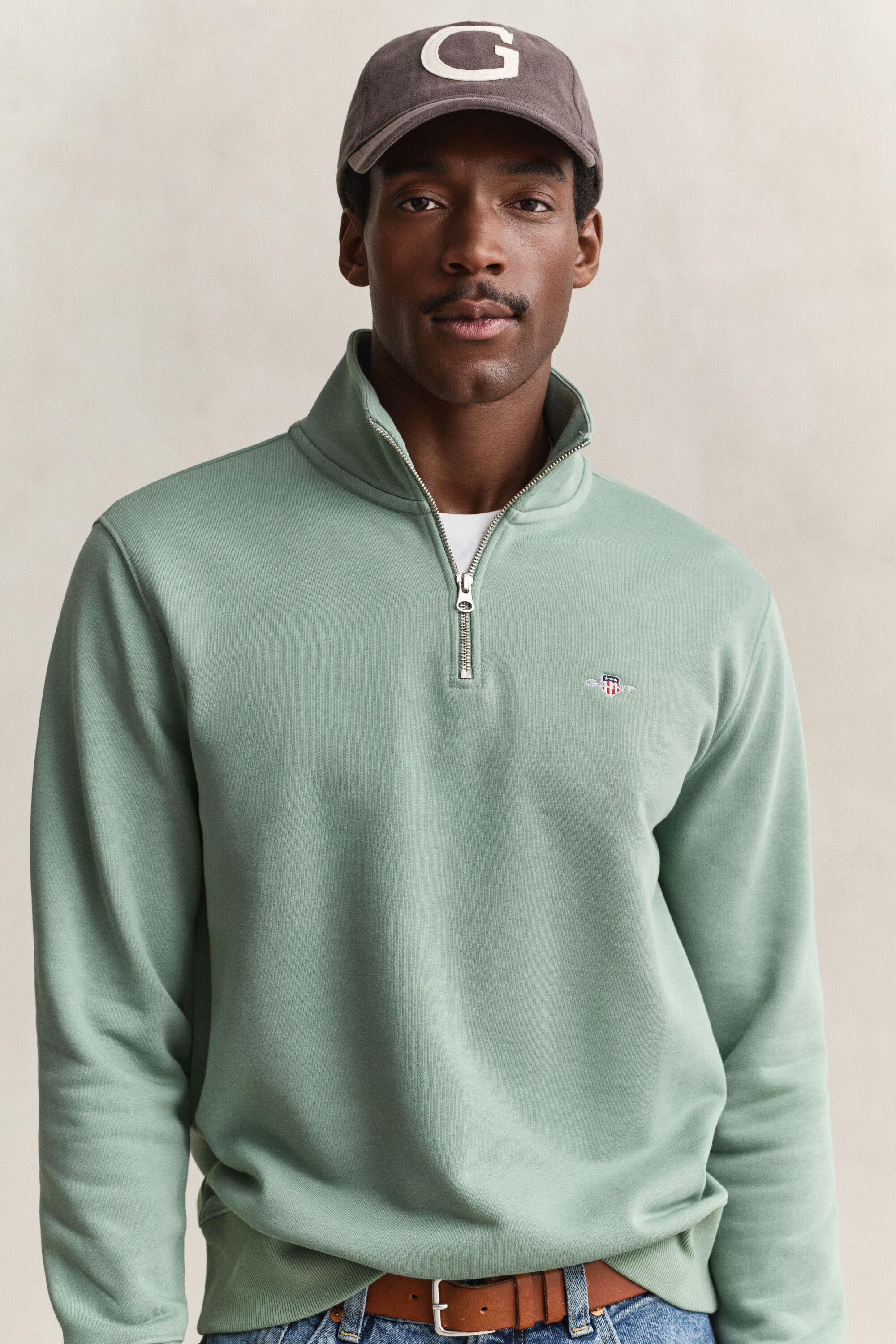 Shield Sweatshirt mit halblangem Reißverschluss