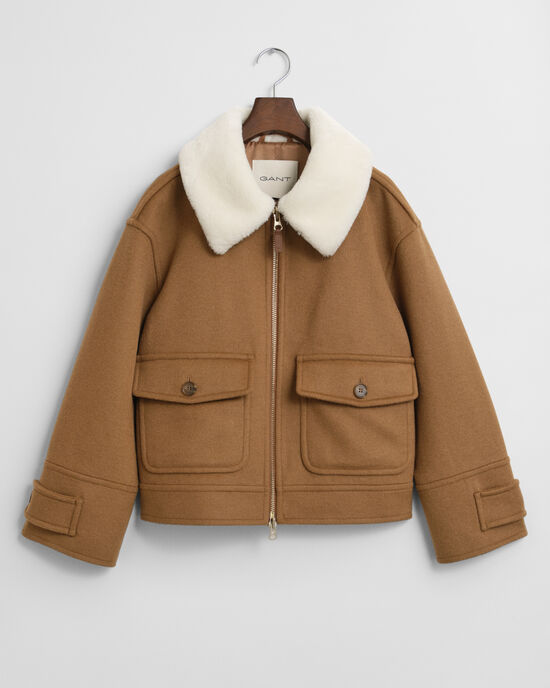 Flight Jacke aus Wollgemisch