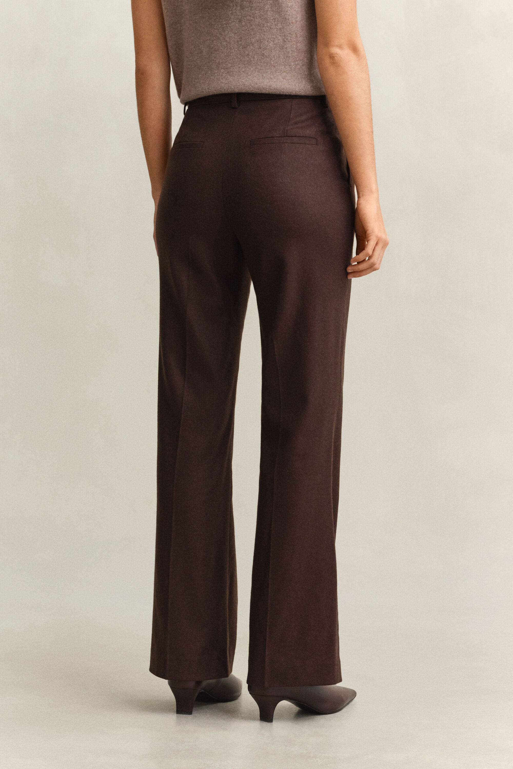 Ausgestellte Slim Fit Flanellhose