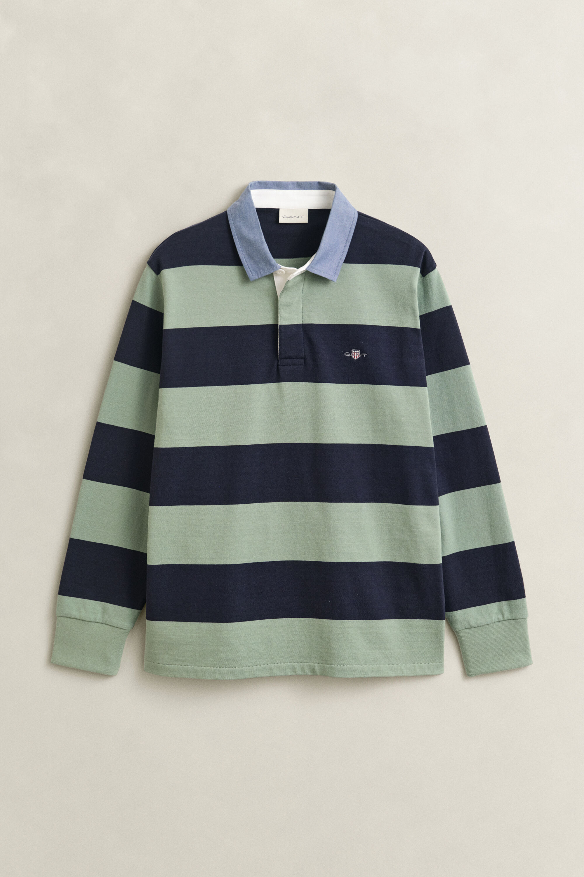 Gestreiftes Heavy Rugger mit Chambray-Kragen