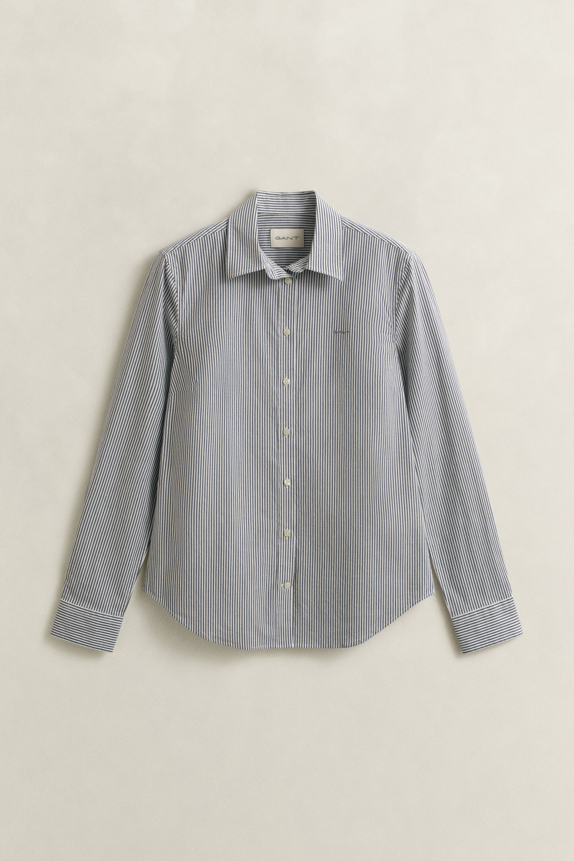 Slim Fit Popeline Bluse mit Streifen