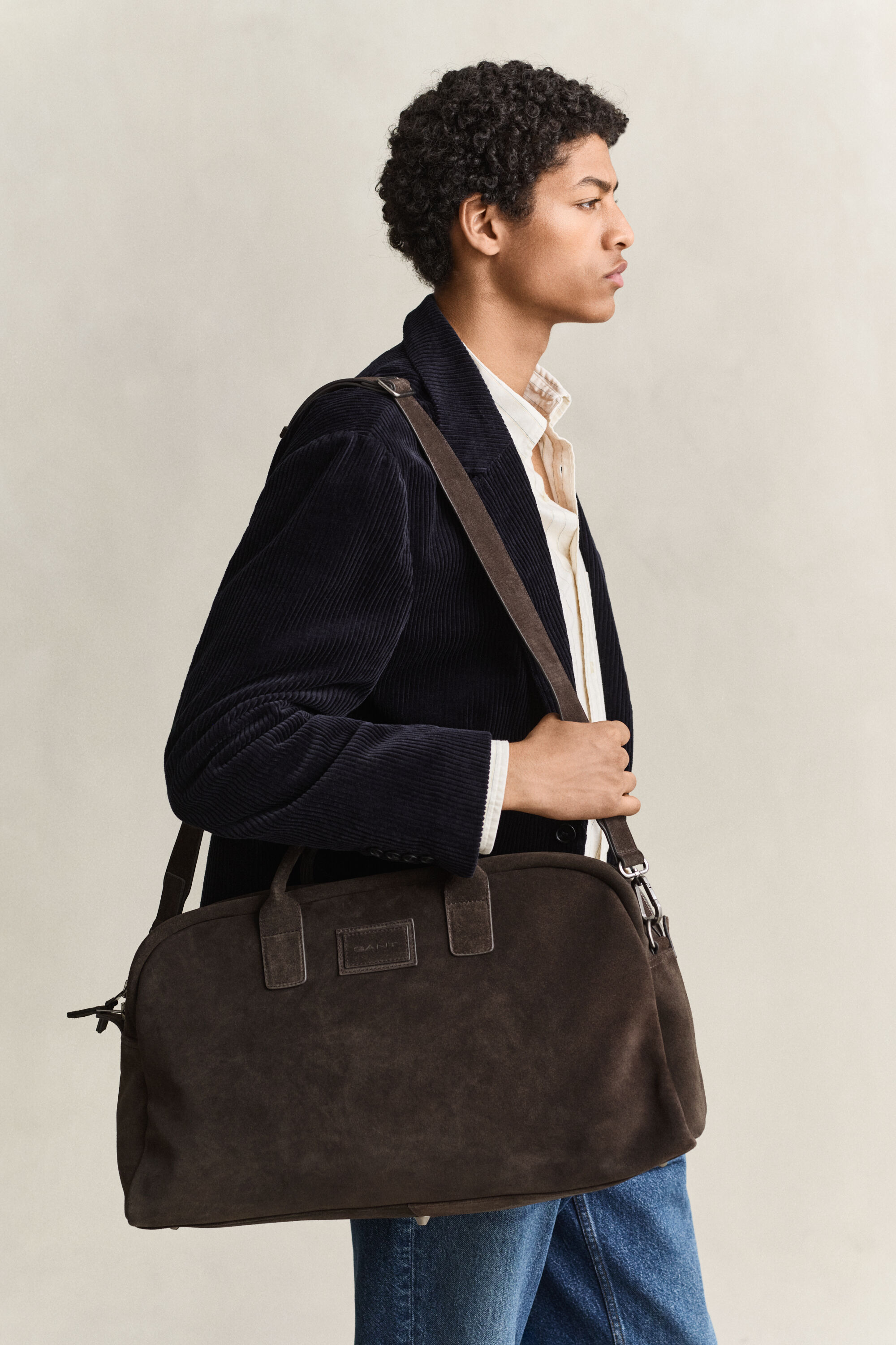 Duffel Bag aus Veloursleder