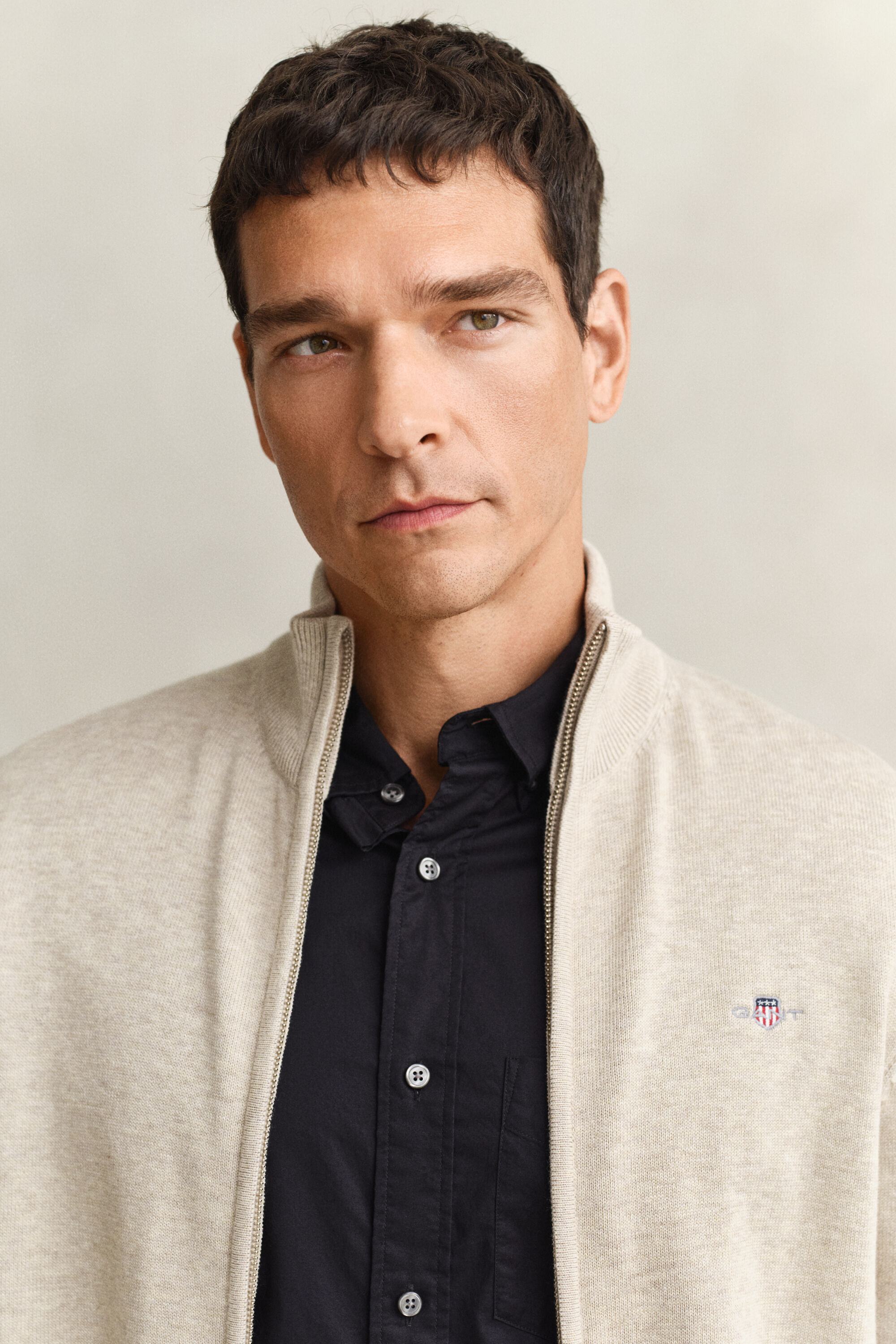 Casual Cotton Strickjacke mit Reißverschluss