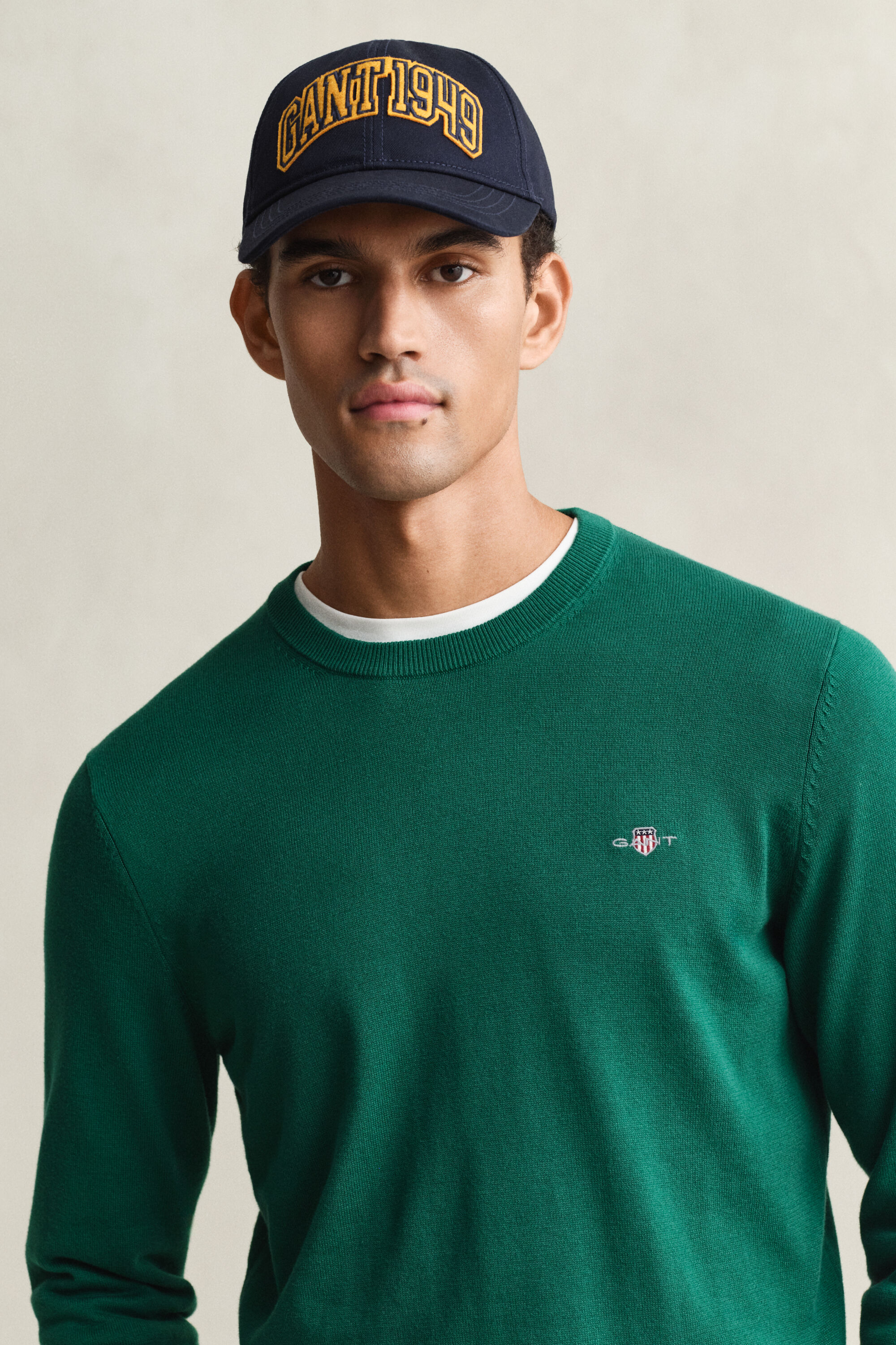 Rundhalspullover aus Baumwolle