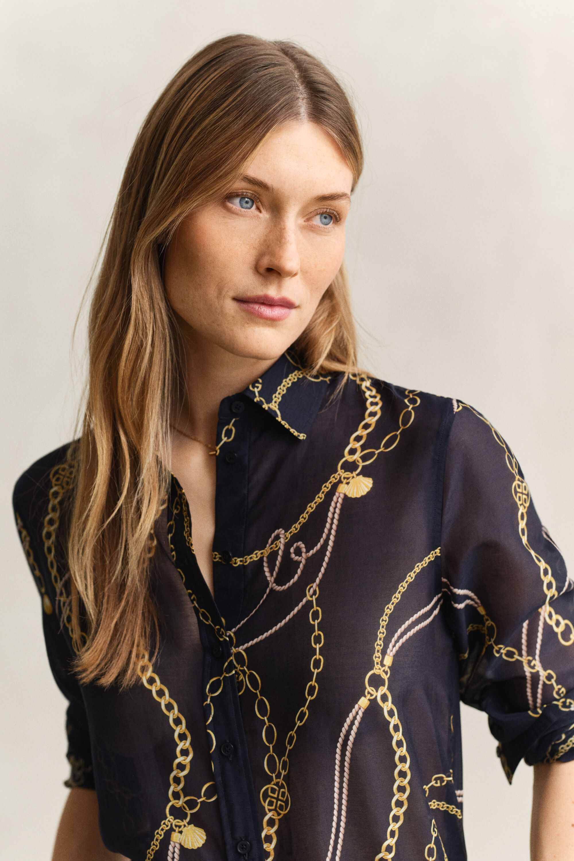 Bluse aus Baumwoll-Seiden-Mix