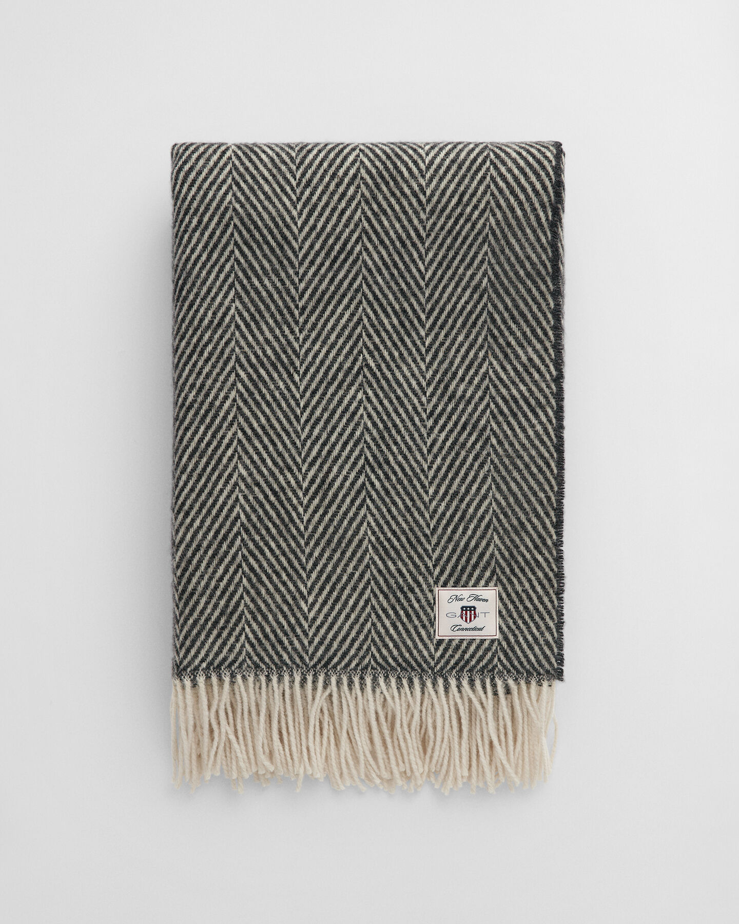 Wolldecke mit Fischgr&auml;tmuster