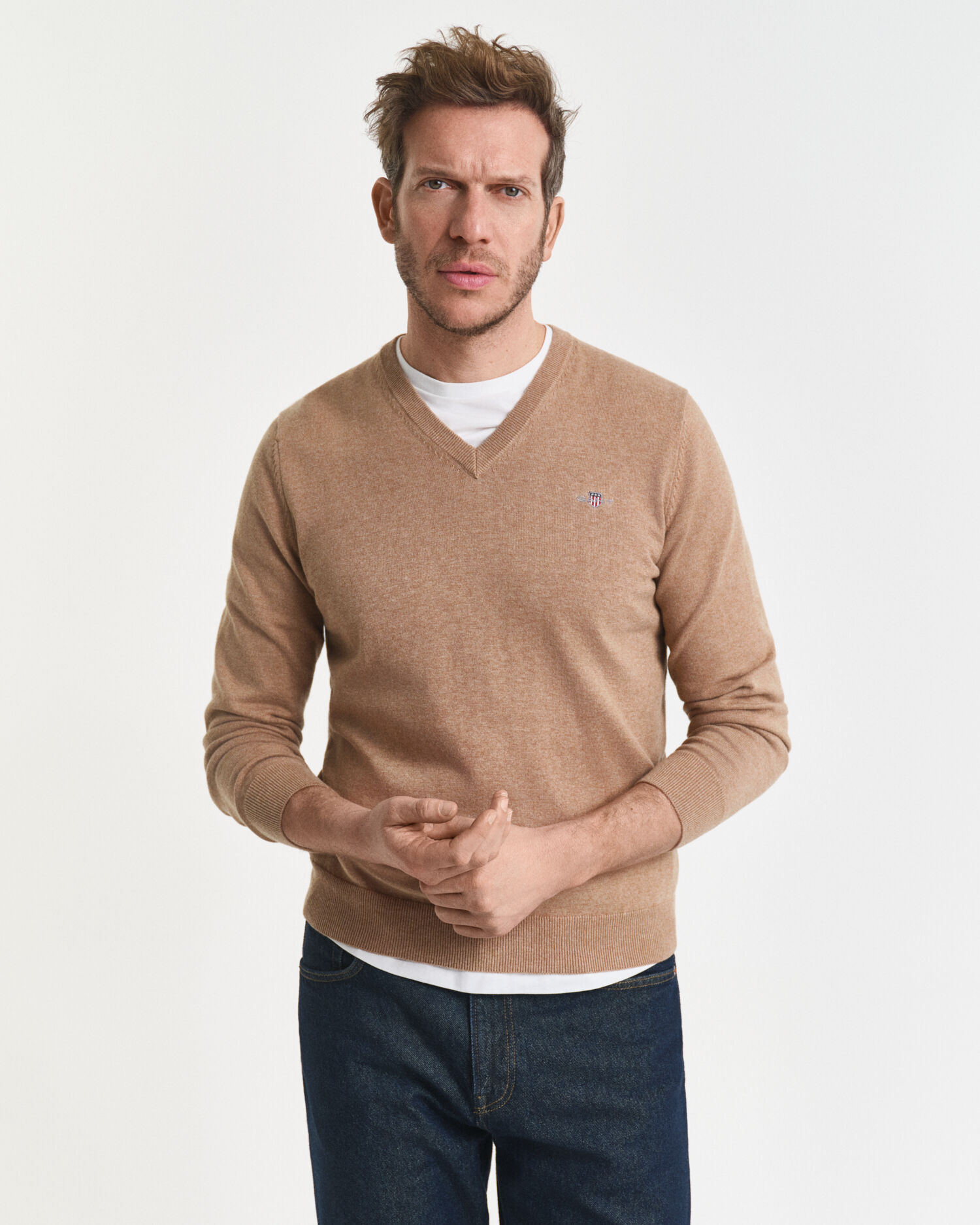 Klassischer V-Neck Pullover aus Baumwolle
