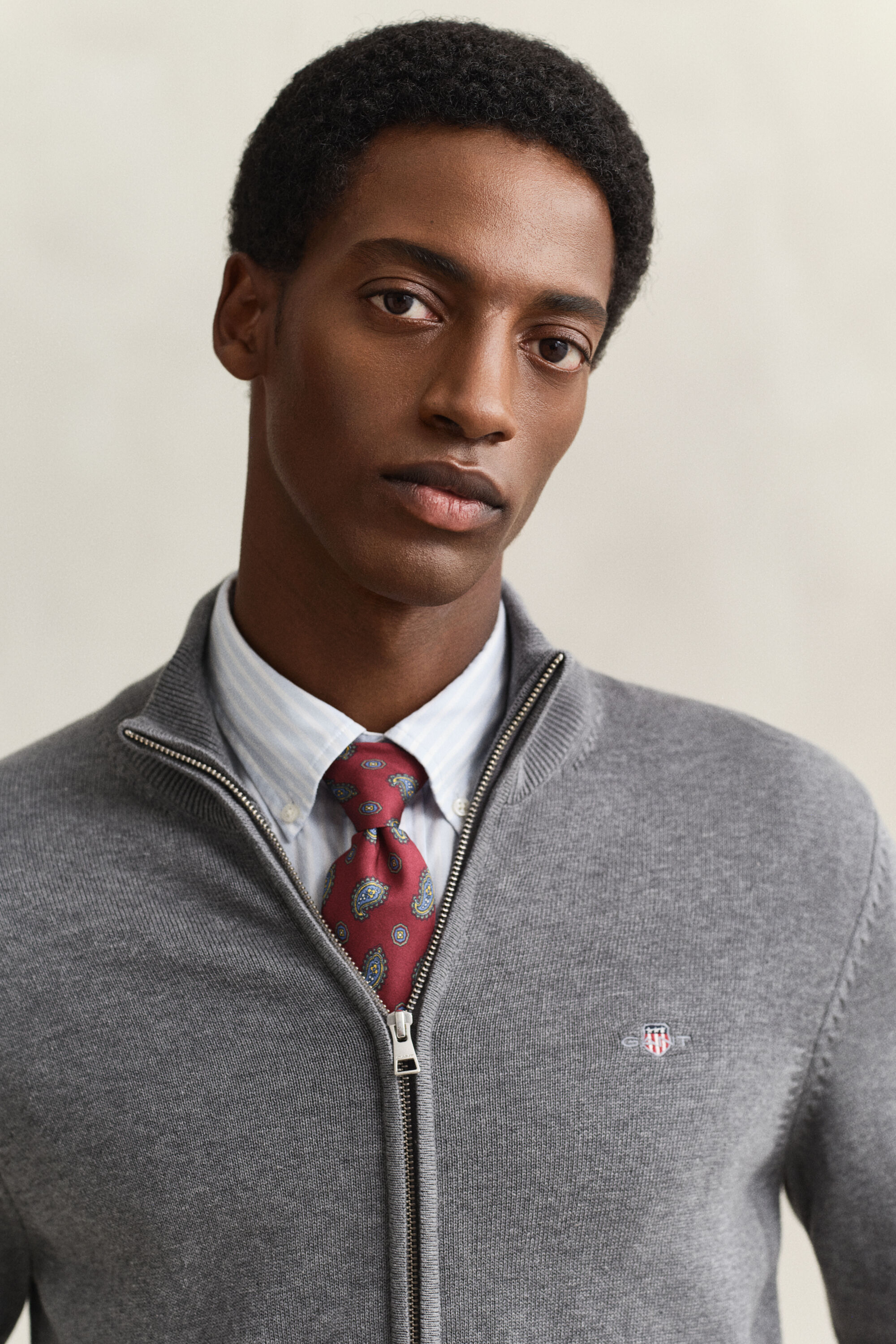 Casual Cotton Strickjacke mit Reißverschluss