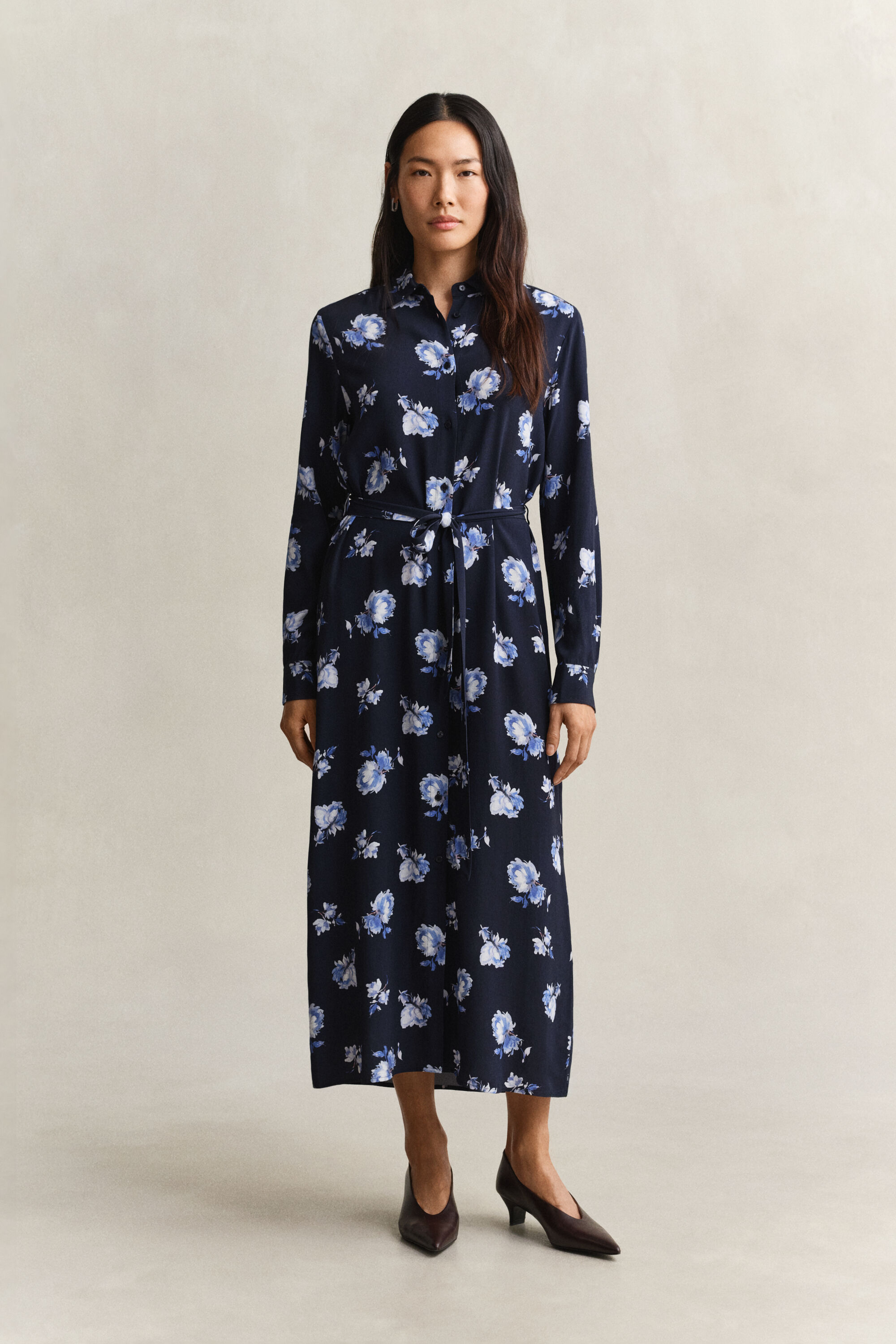 Hemdblusenkleid mit Blumen-Print