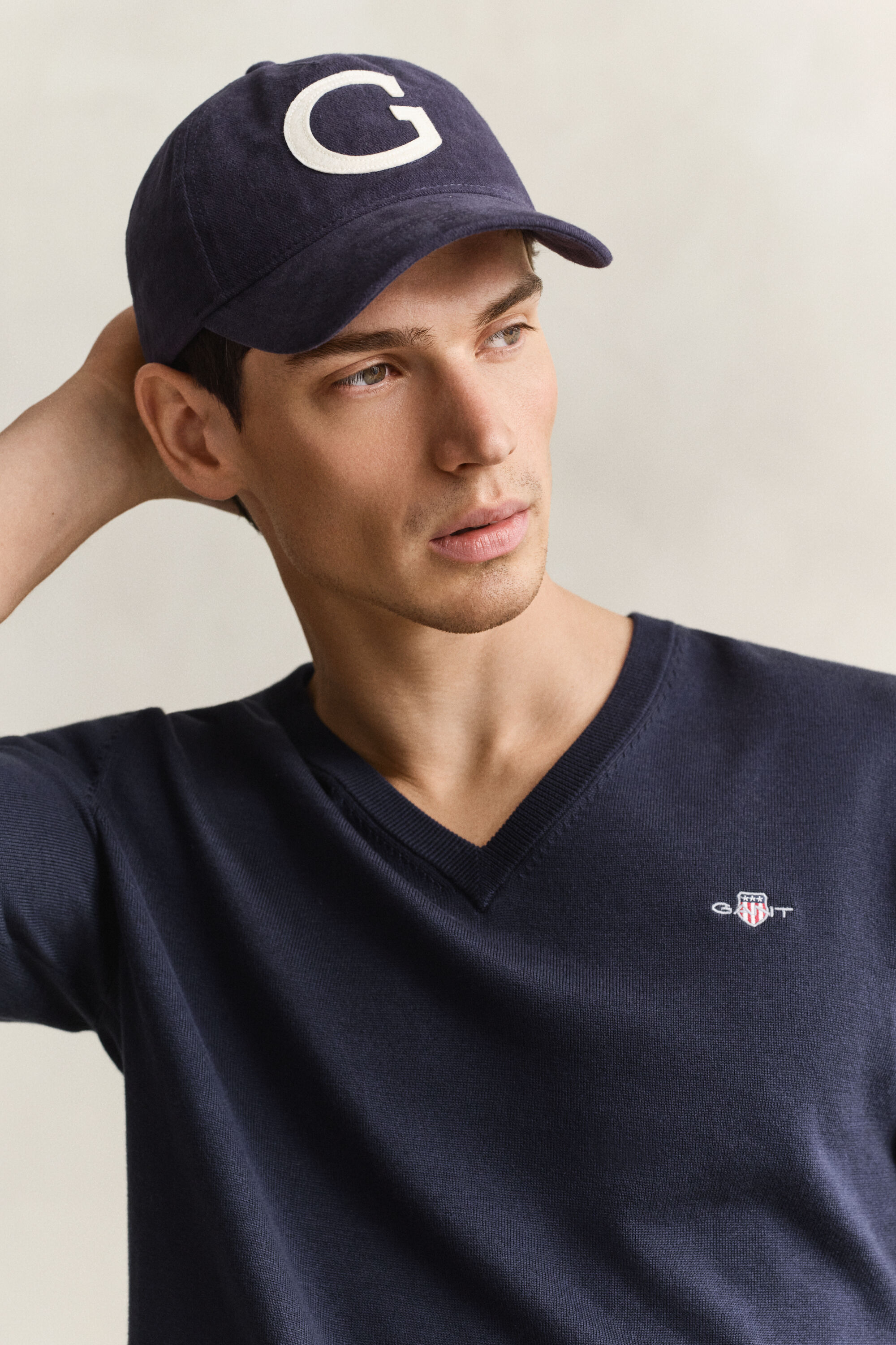 V-Neck Pullover aus Baumwolle