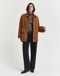 Leichter Rollkragenpullover aus Baumwolle mit Streifen