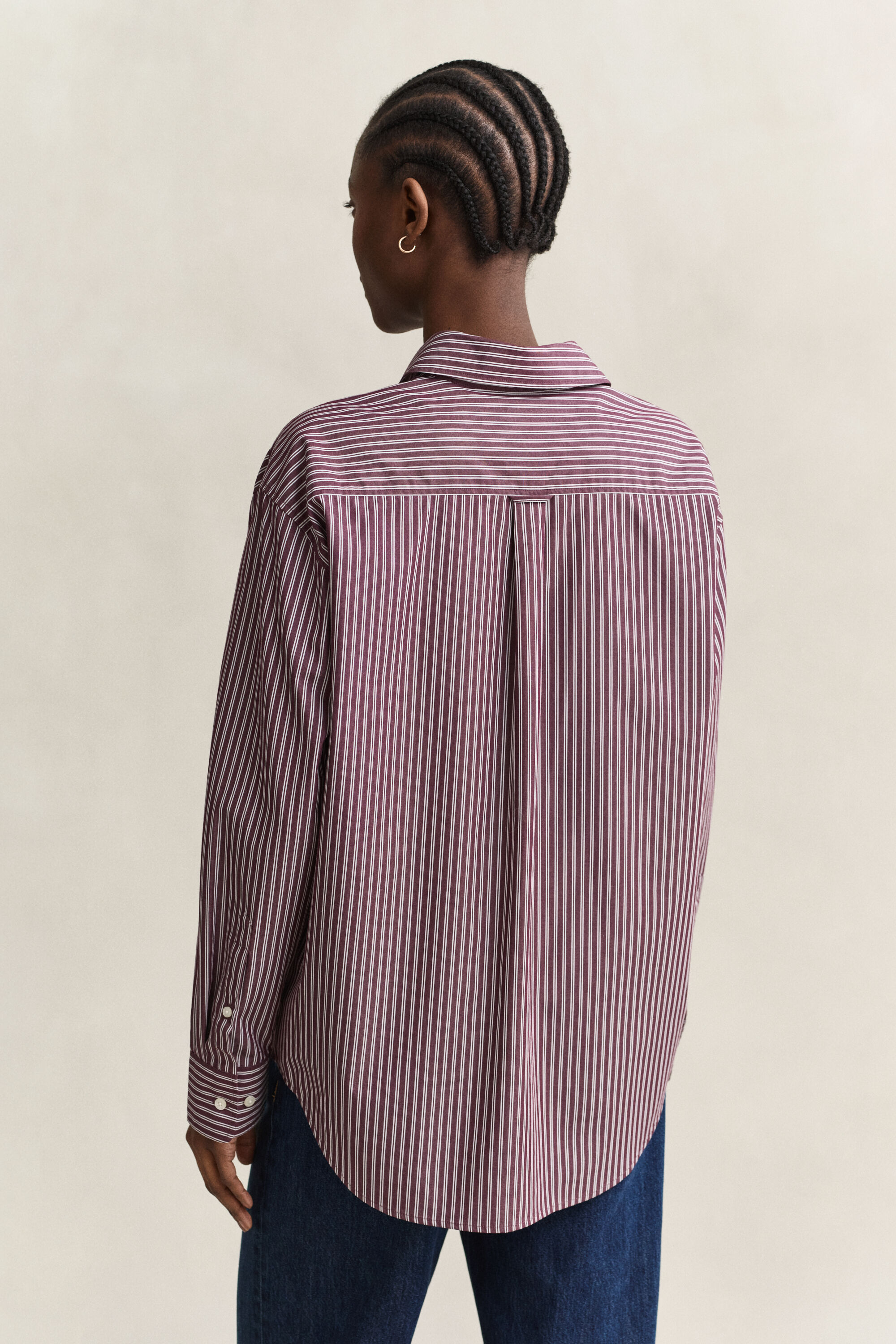 Relaxed Fit Classic Popeline-Bluse mit Streifen