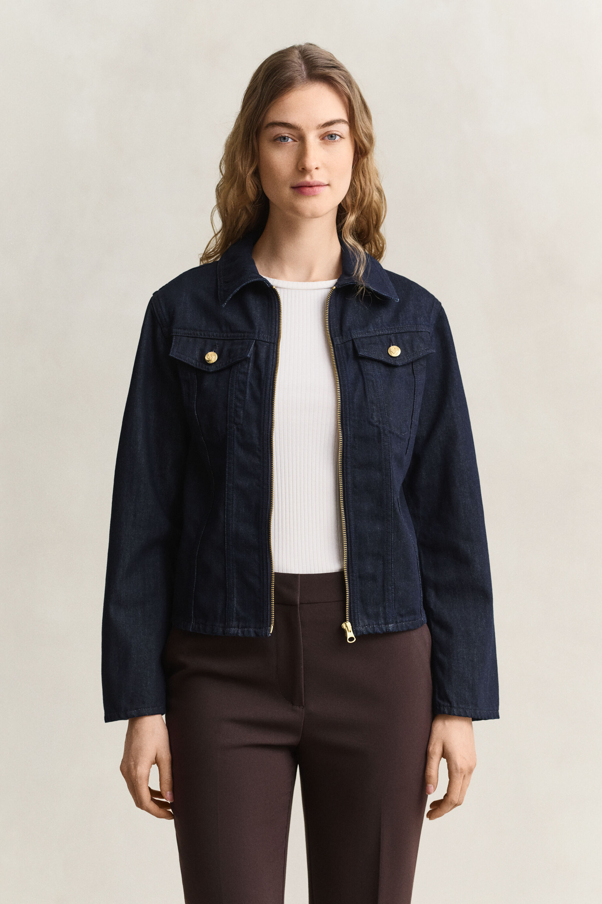 Taillierte Jeansjacke
