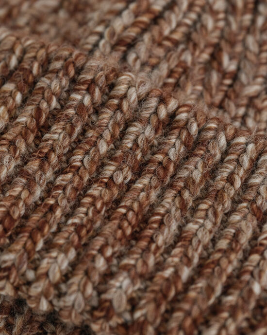 Gerippte Beanie aus Melange-Wollgarn